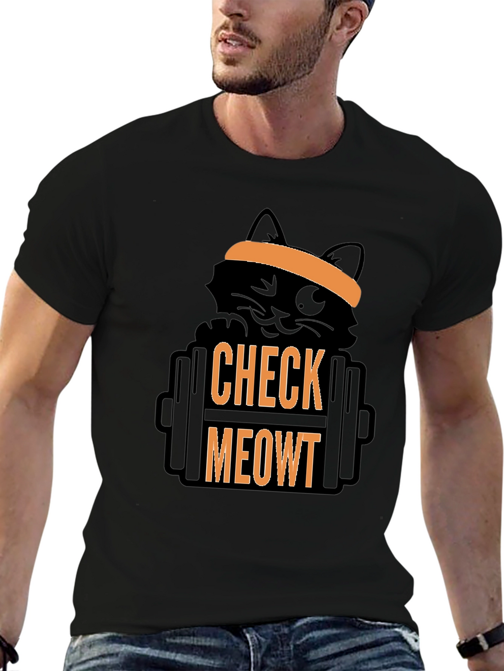 Check Meowt T-Shirt - Gym Cat Workout Tee