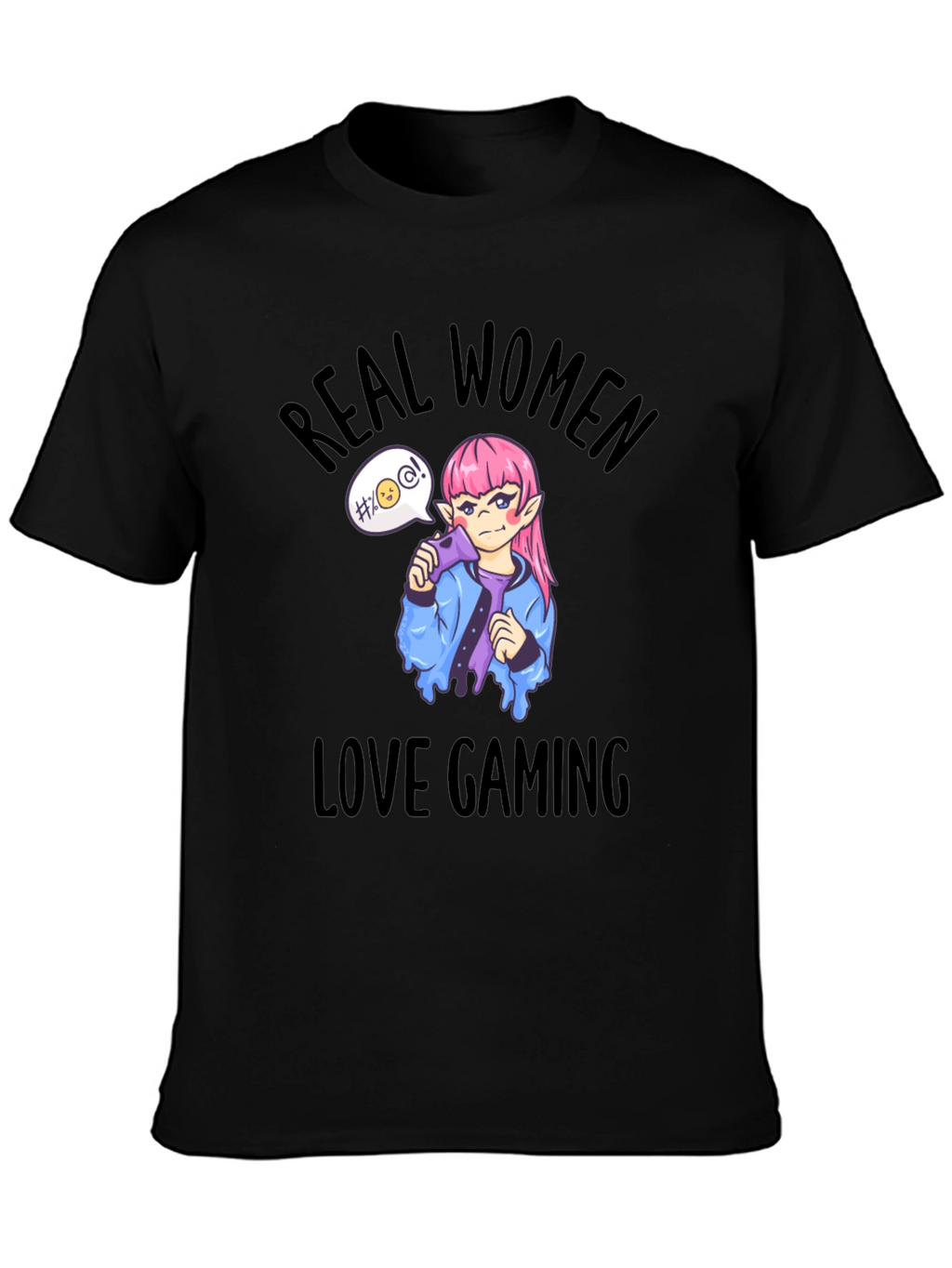 Real Women Love Gaming T-Shirt - Black