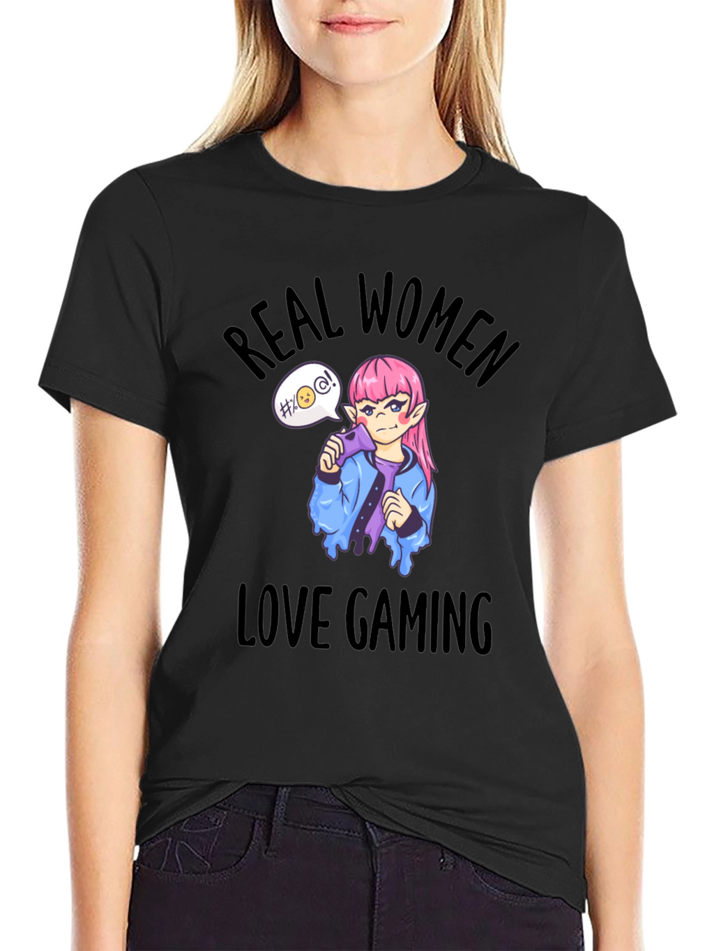 Real Women Love Gaming T-Shirt - Black
