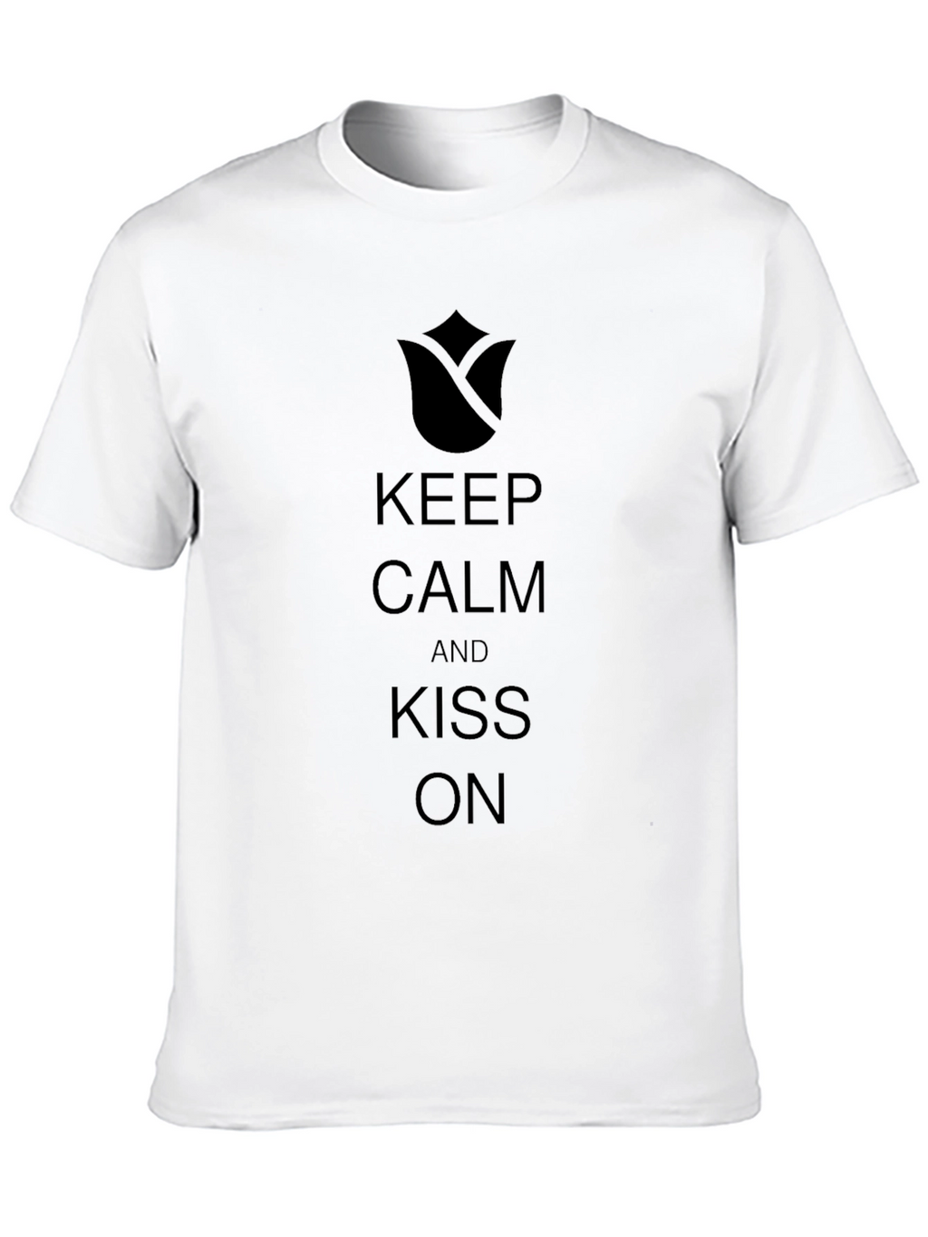 Keep Calm & Kiss On Black T-Shirt