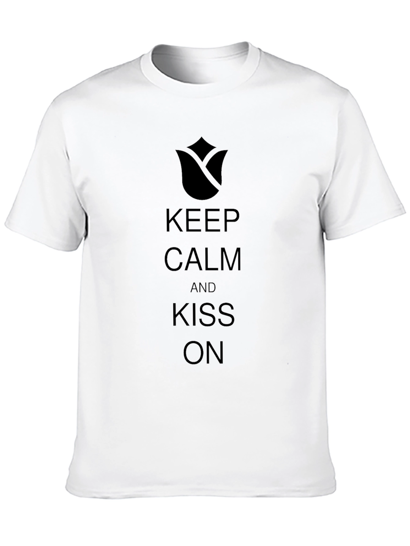 Keep Calm & Kiss On Black T-Shirt