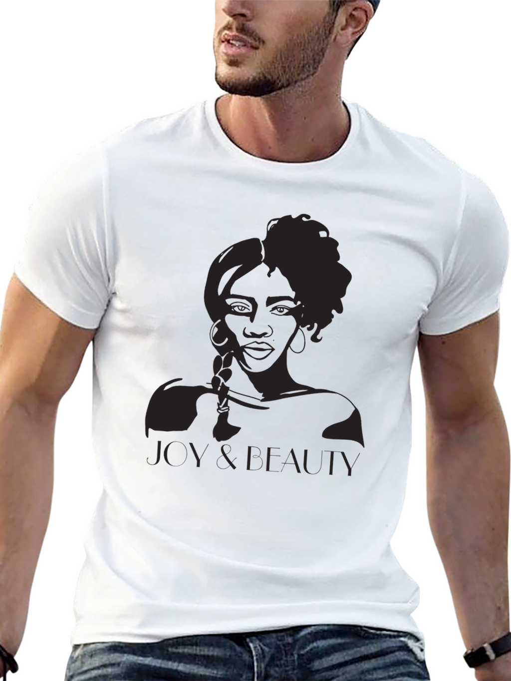 Elegant Black Joy & Beauty Graphic Tee