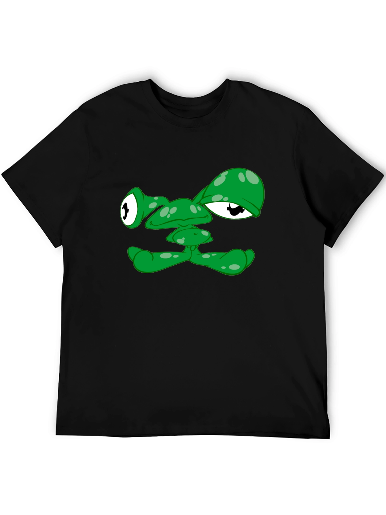 Funny Green Alien Face Graphic T-Shirt