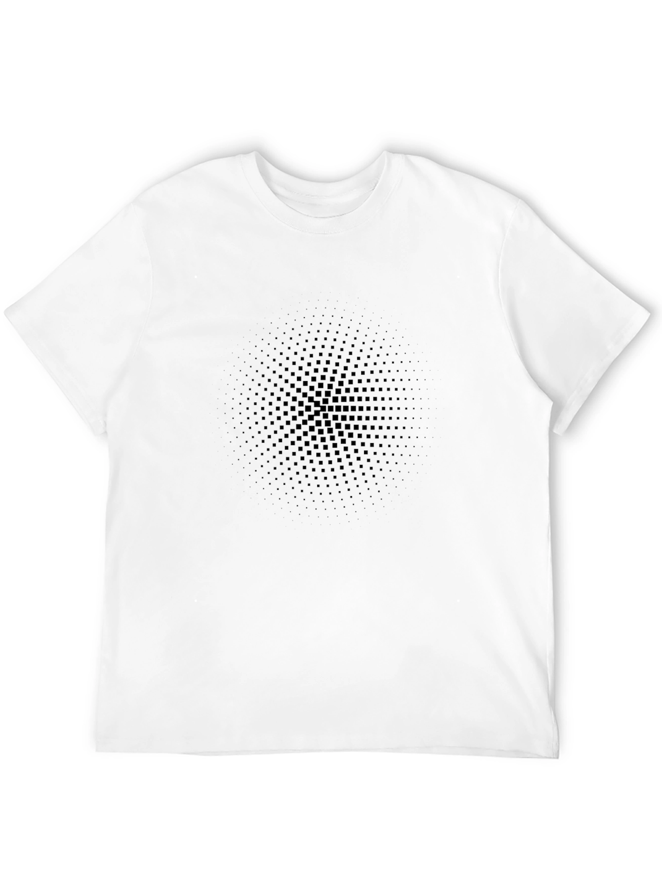 Modern Black Graphic Tee: Geometric Fade Design