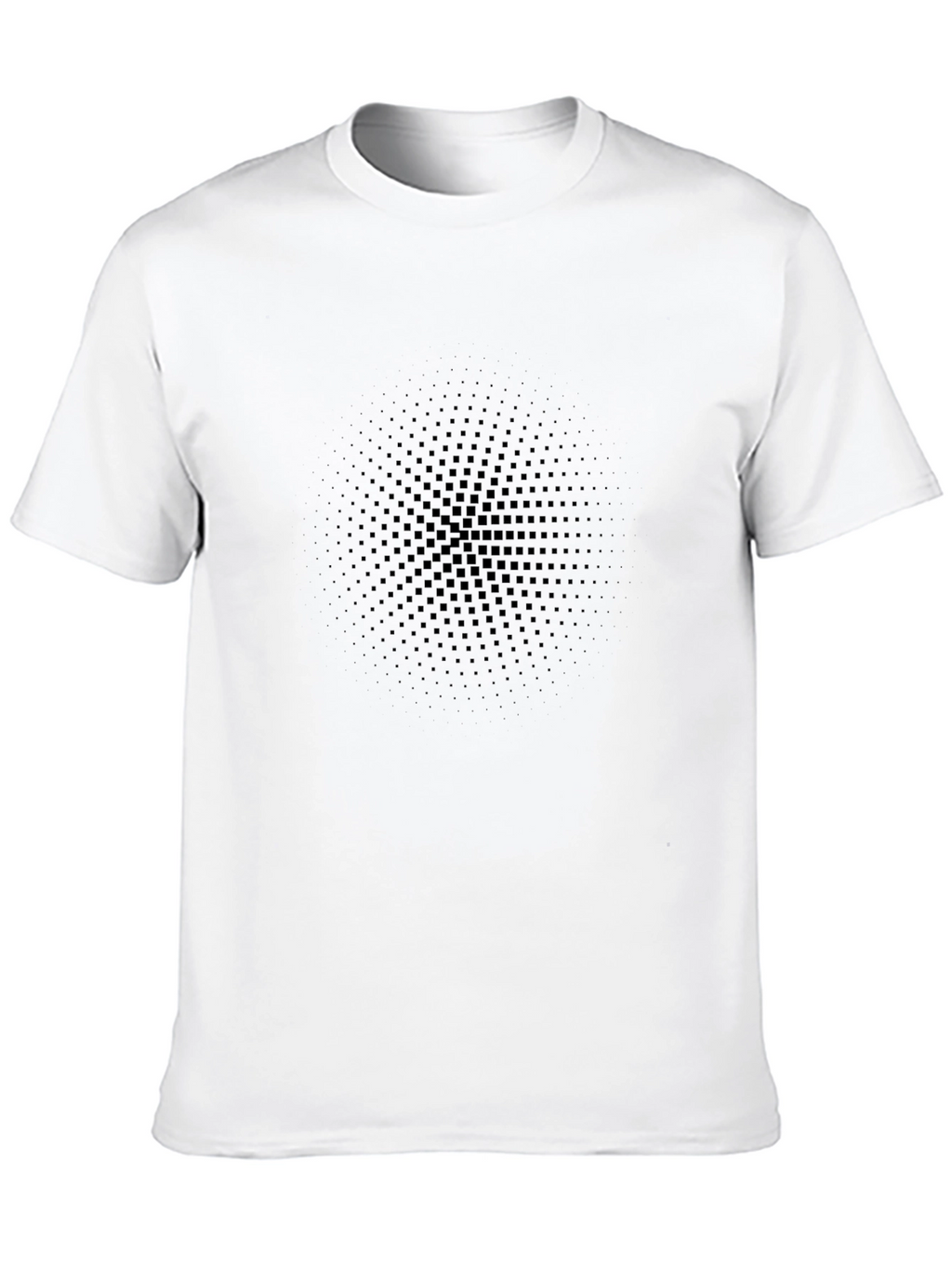 Modern Black Graphic Tee: Geometric Fade Design
