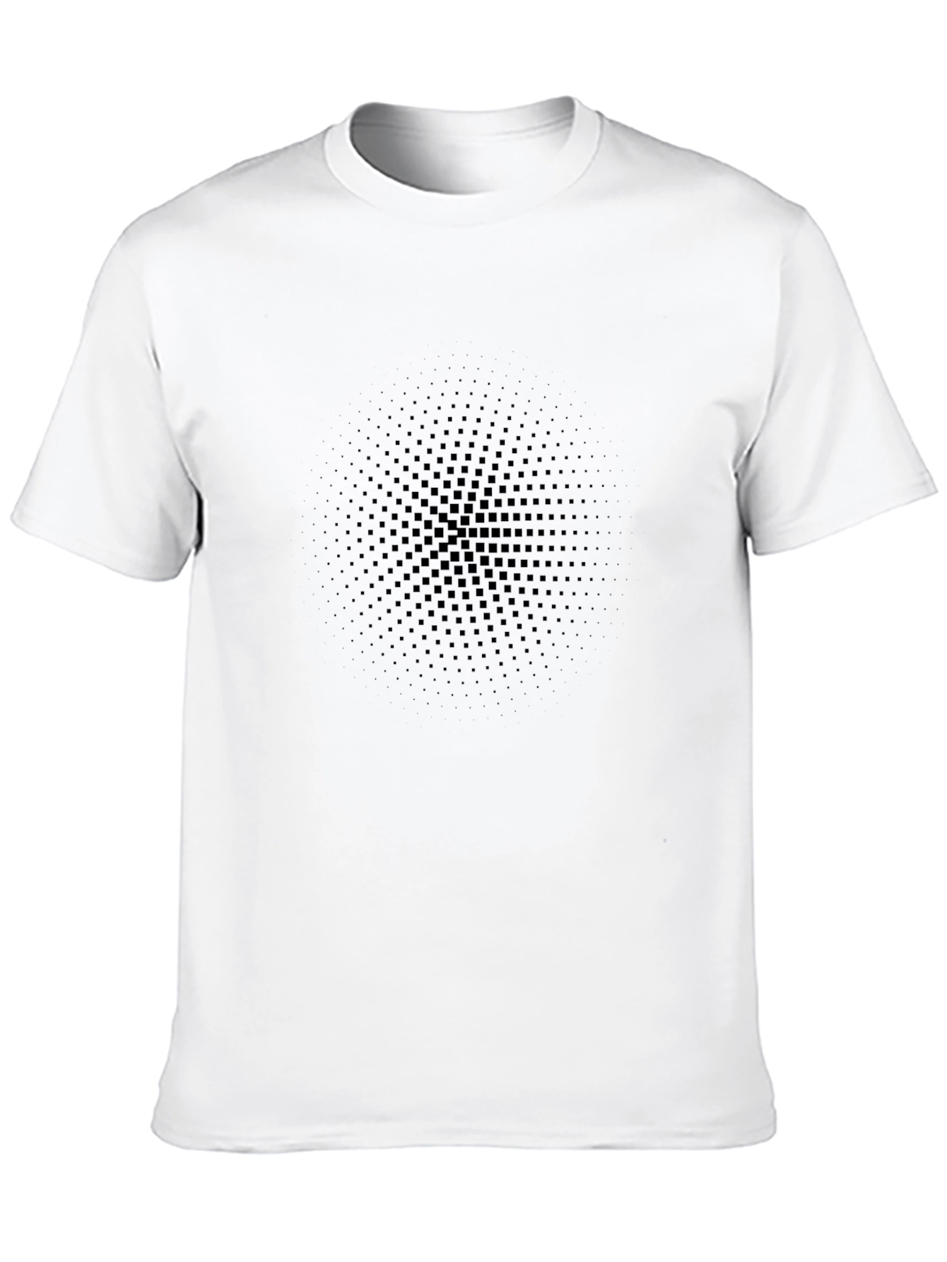 Modern Black Graphic Tee: Geometric Fade Design