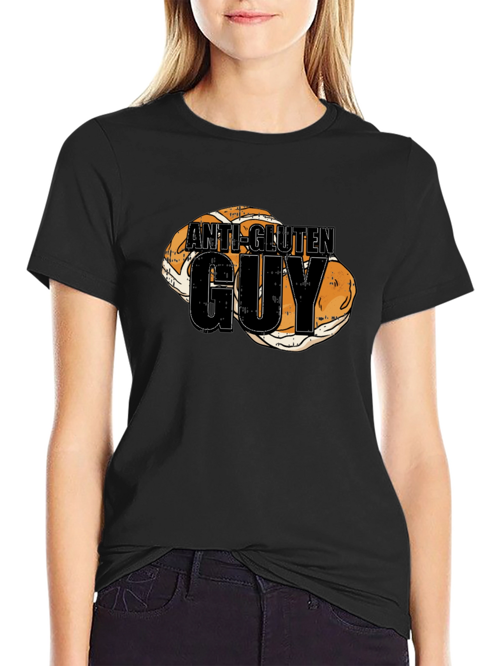 Anti-Gluten Guy T-Shirt Funny Bread Humor Tee