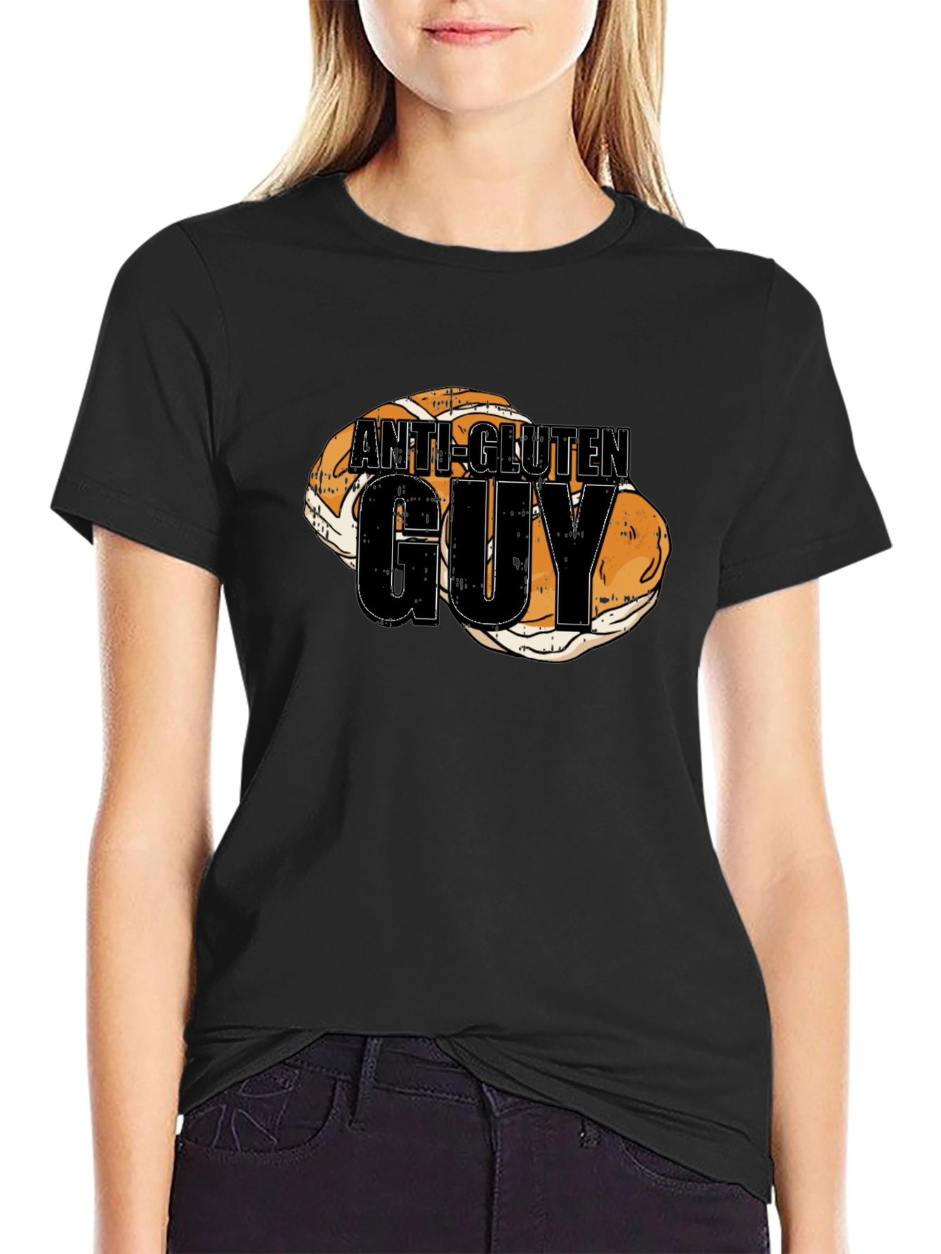 Anti-Gluten Guy T-Shirt Funny Bread Humor Tee
