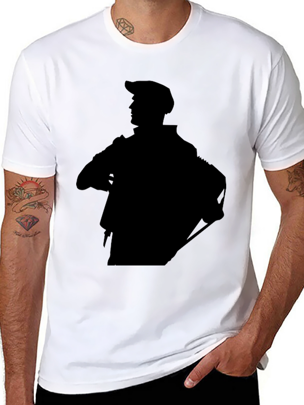 Stylish Black Graphic Tee - Silhouette Design
