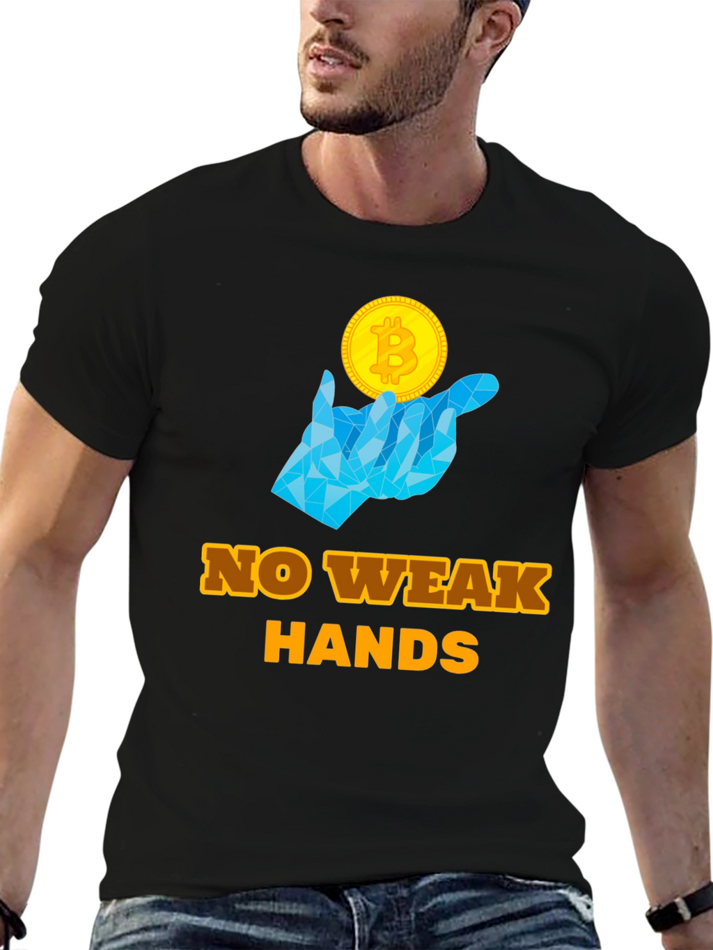 No Weak Hands Bitcoin T-Shirt - Crypto HODL Tee