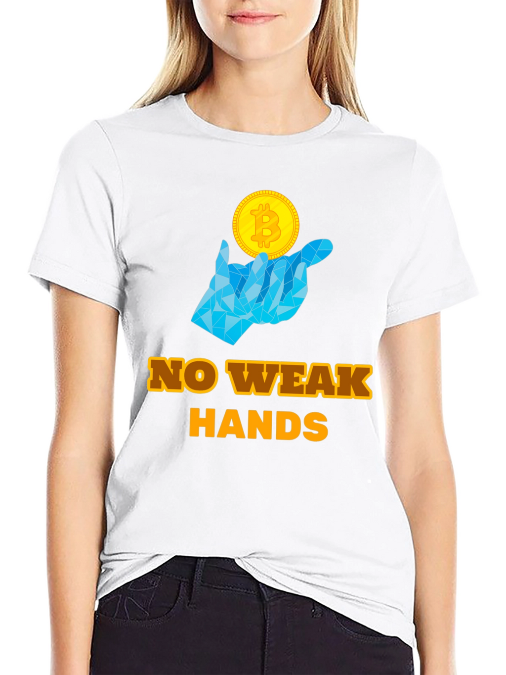 No Weak Hands Bitcoin T-Shirt - Crypto HODL Tee