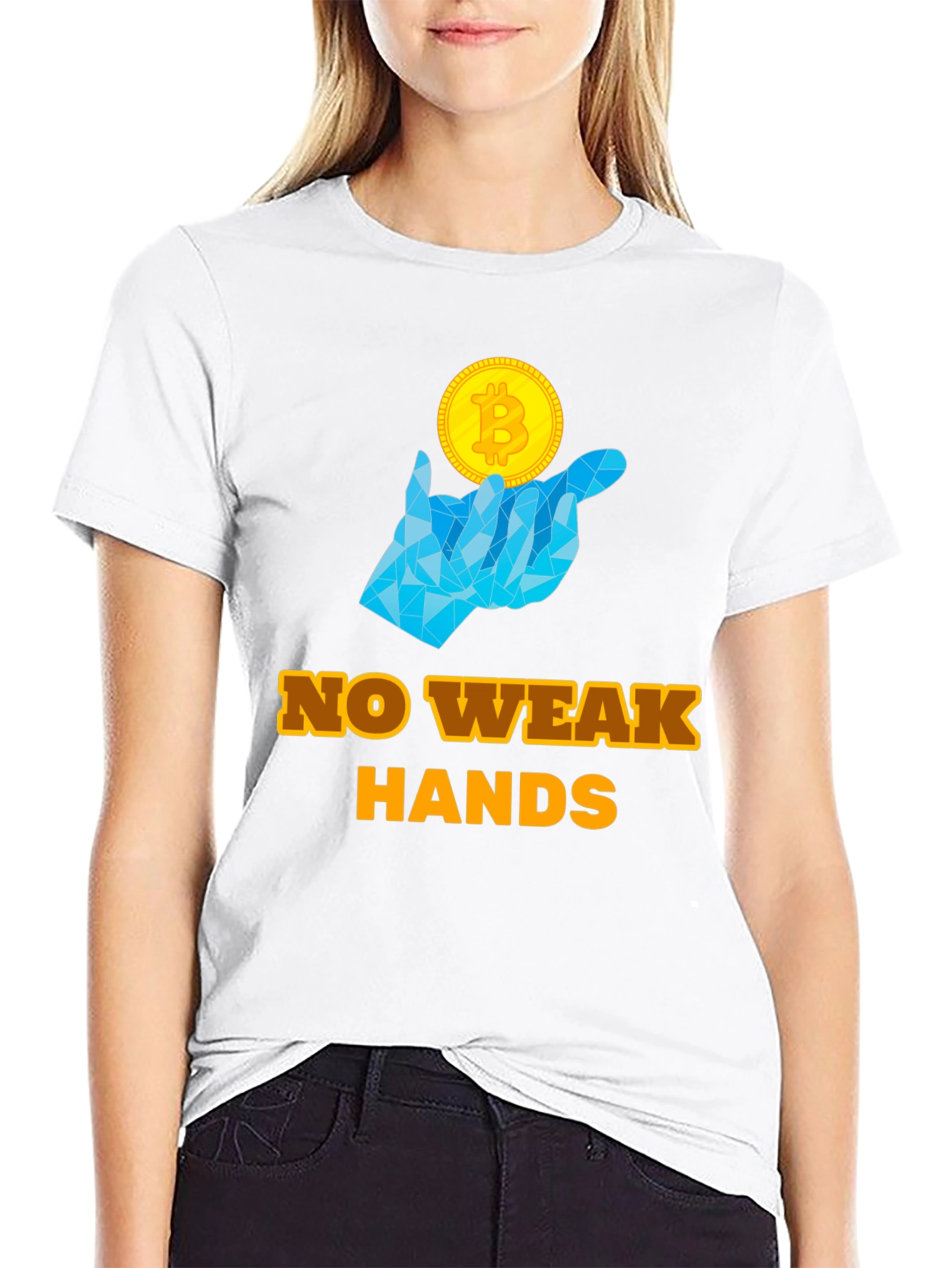 No Weak Hands Bitcoin T-Shirt - Crypto HODL Tee