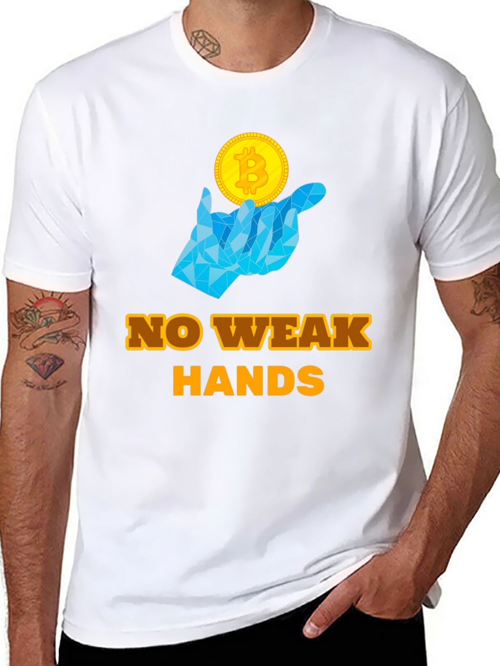No Weak Hands Bitcoin T-Shirt - Crypto HODL Tee