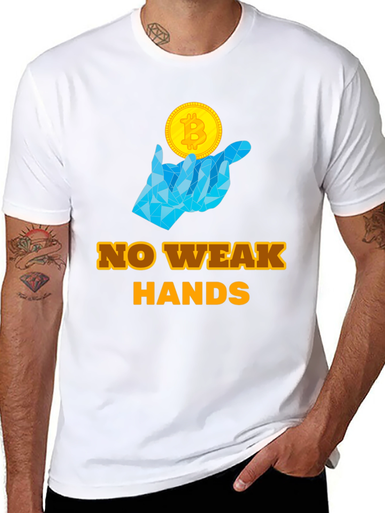 No Weak Hands Bitcoin T-Shirt - Crypto HODL Tee