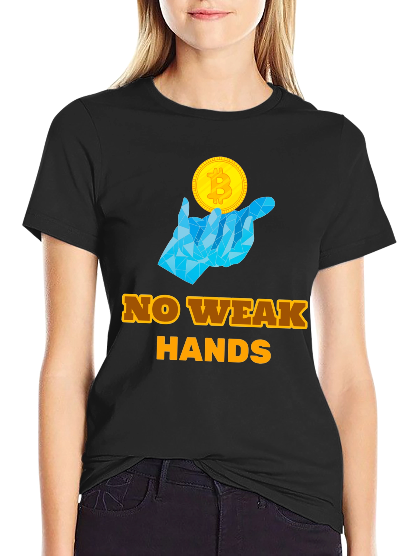 No Weak Hands Bitcoin T-Shirt - Crypto HODL Tee