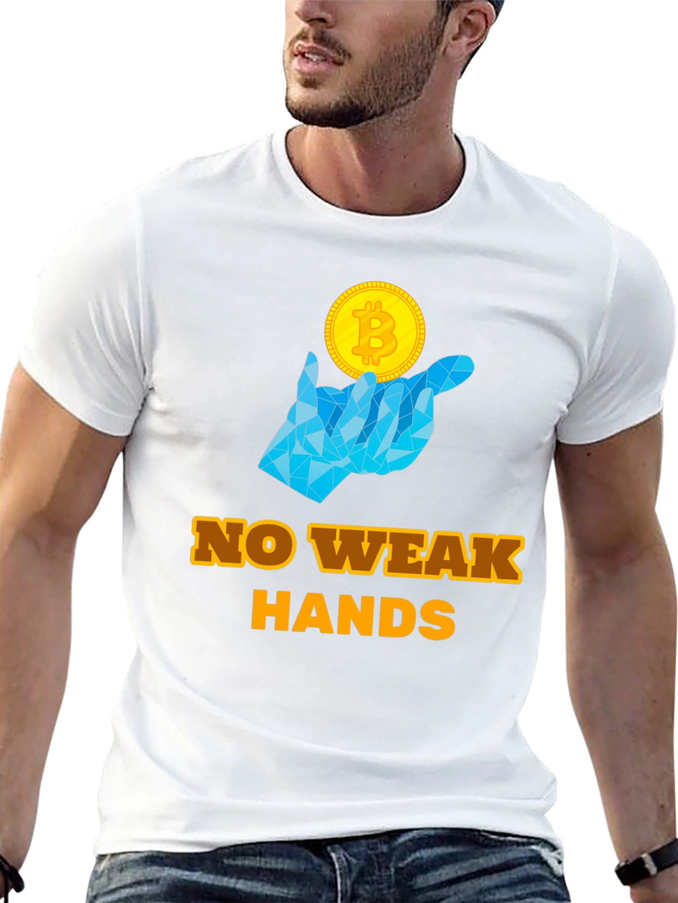 No Weak Hands Bitcoin T-Shirt - Crypto HODL Tee