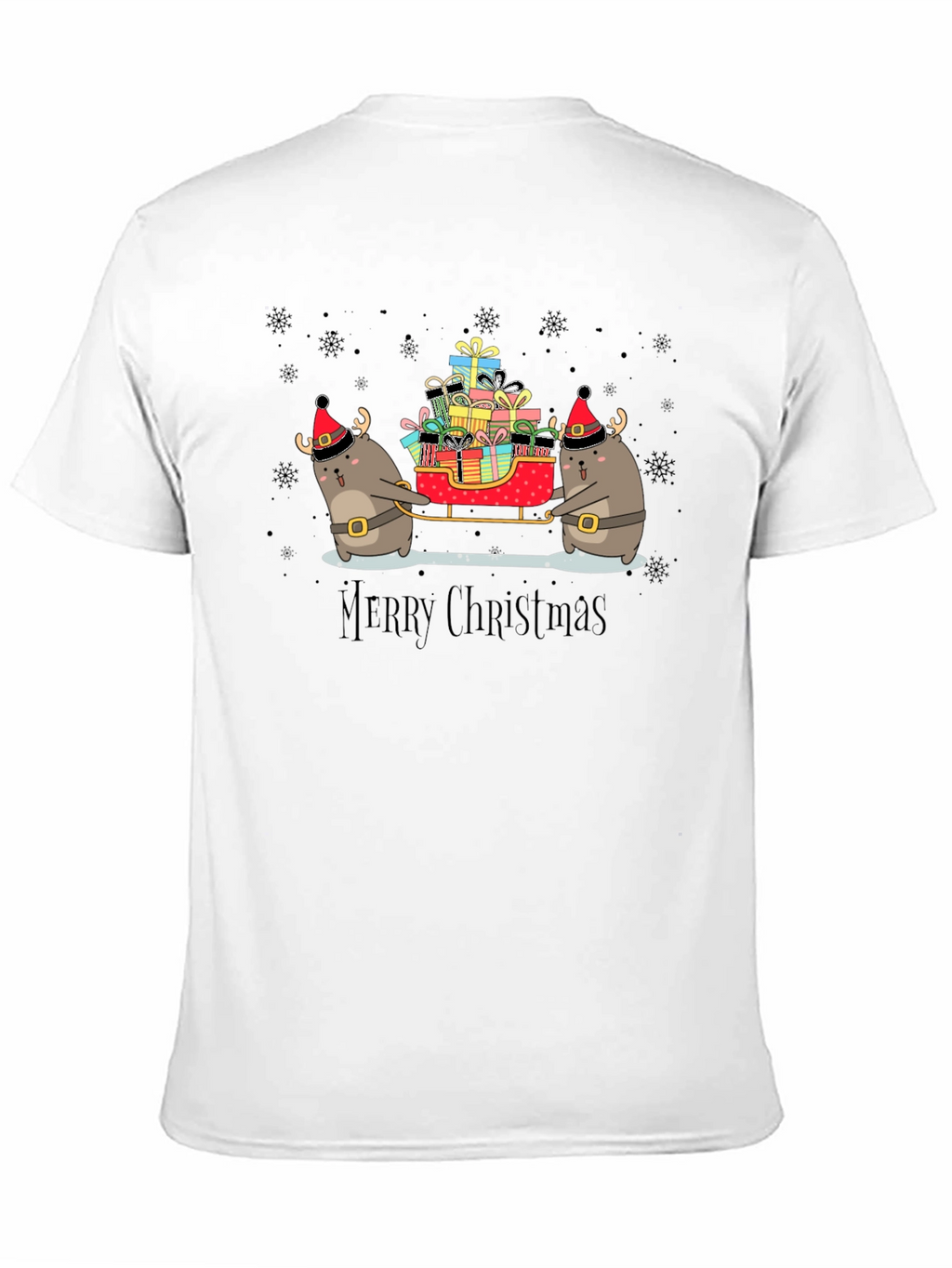Cute Christmas Otter Sleigh T-Shirt