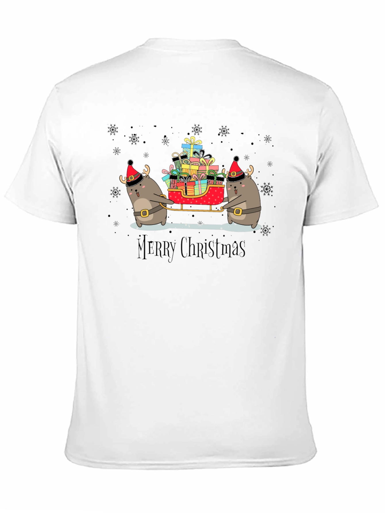 Cute Christmas Otter Sleigh T-Shirt