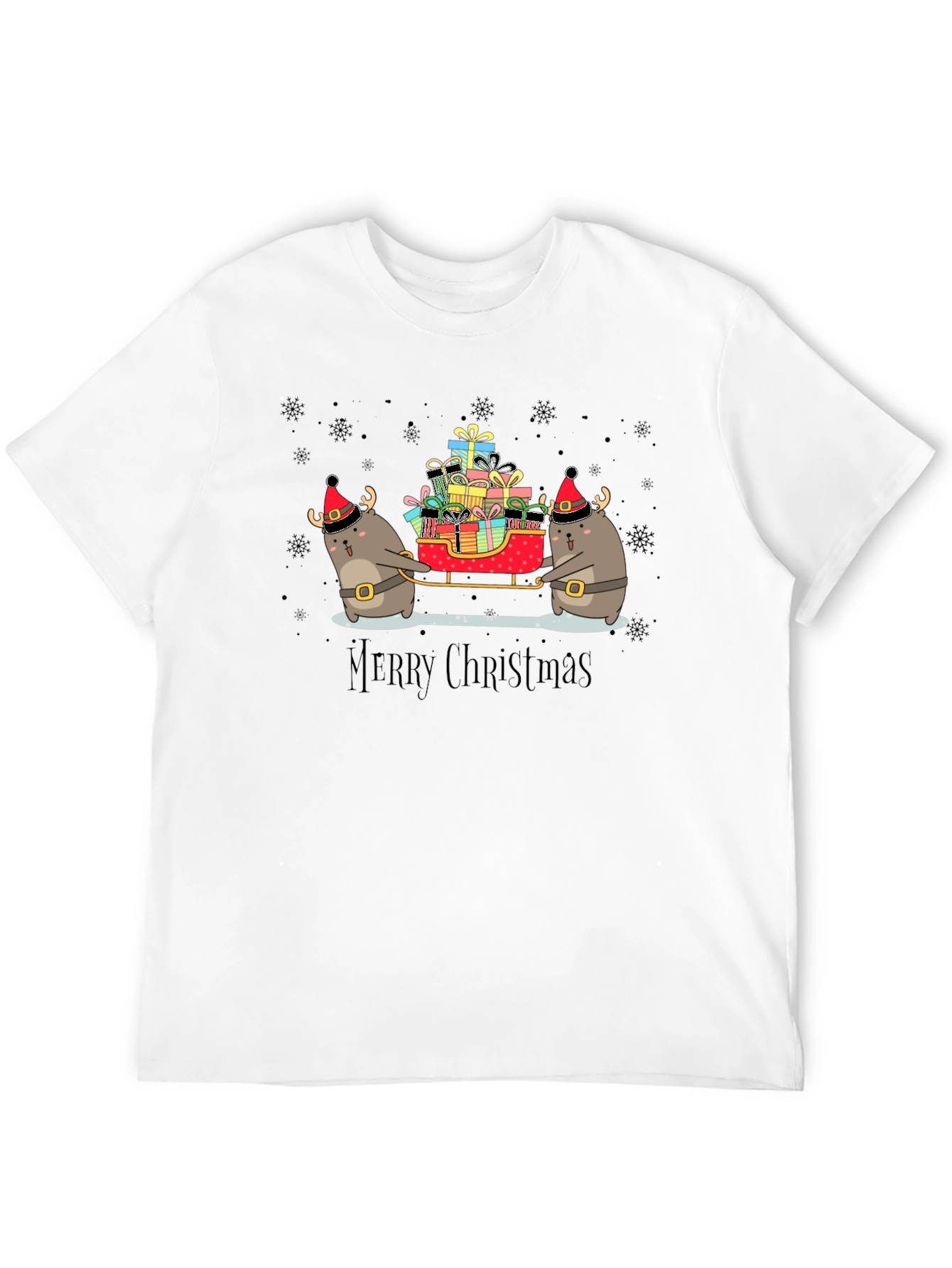 Cute Christmas Otter Sleigh T-Shirt