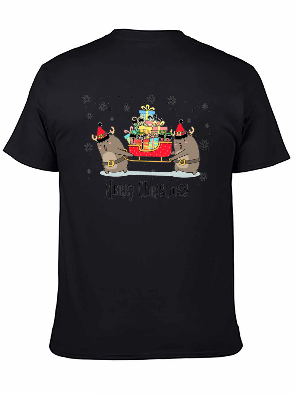 Cute Christmas Otter Sleigh T-Shirt