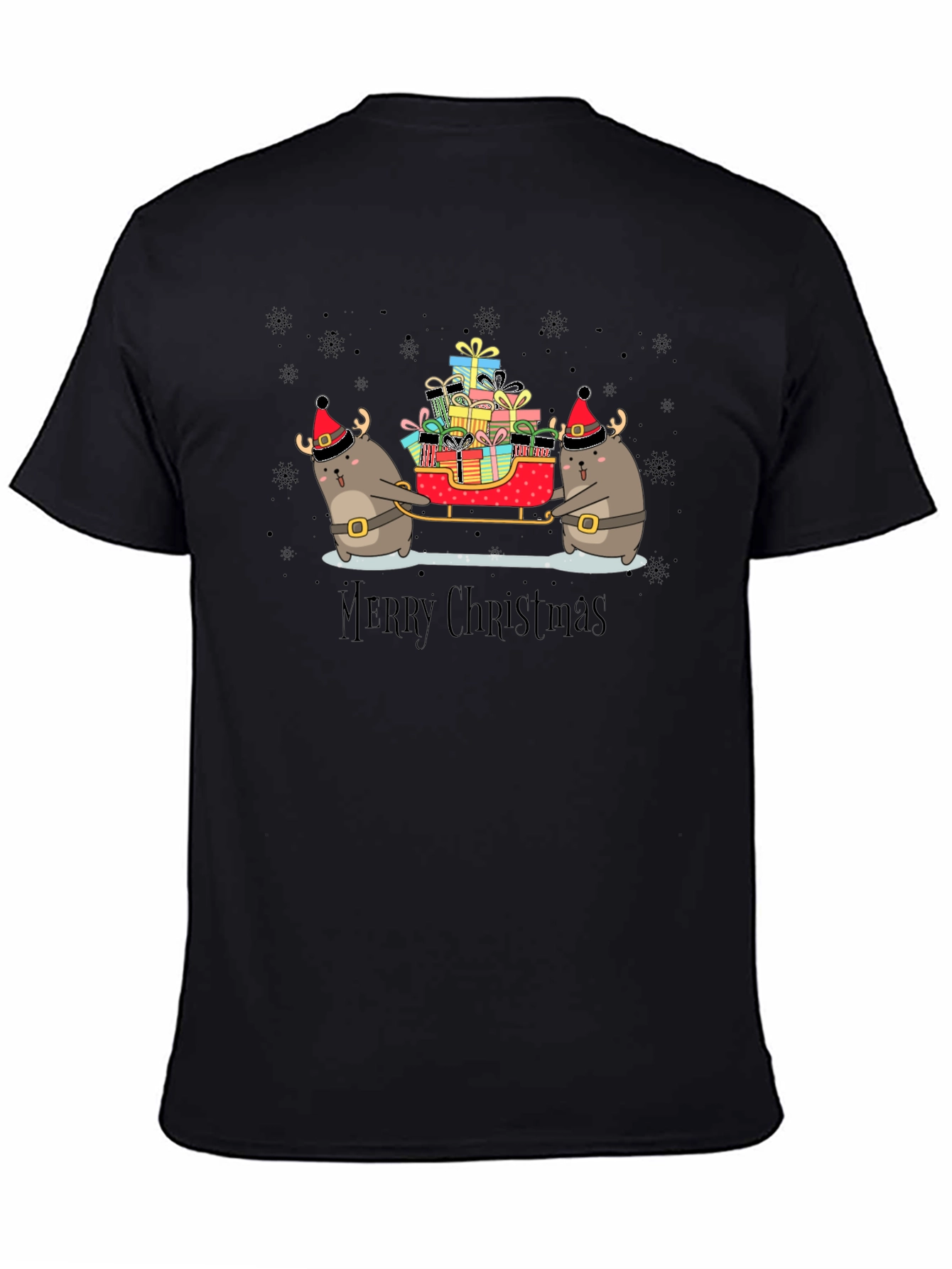 Cute Christmas Otter Sleigh T-Shirt