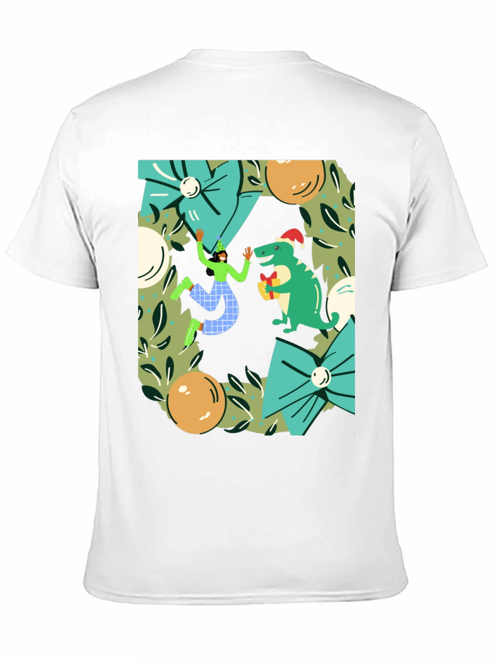 Festive Dinosaur Christmas T-Shirt