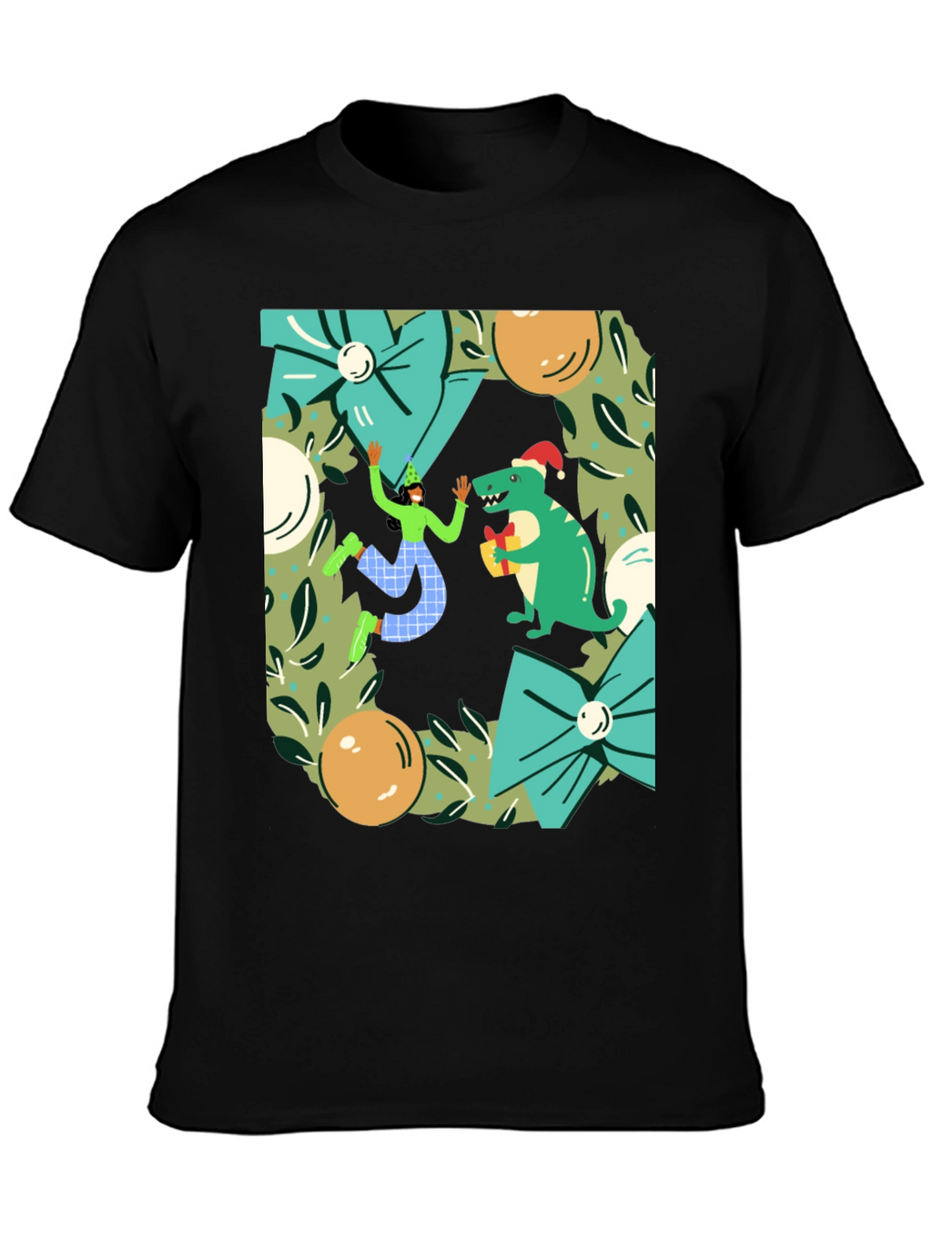Festive Dinosaur Christmas T-Shirt