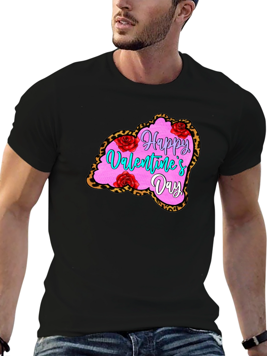 Valentines Day Leopard Heart T-Shirt