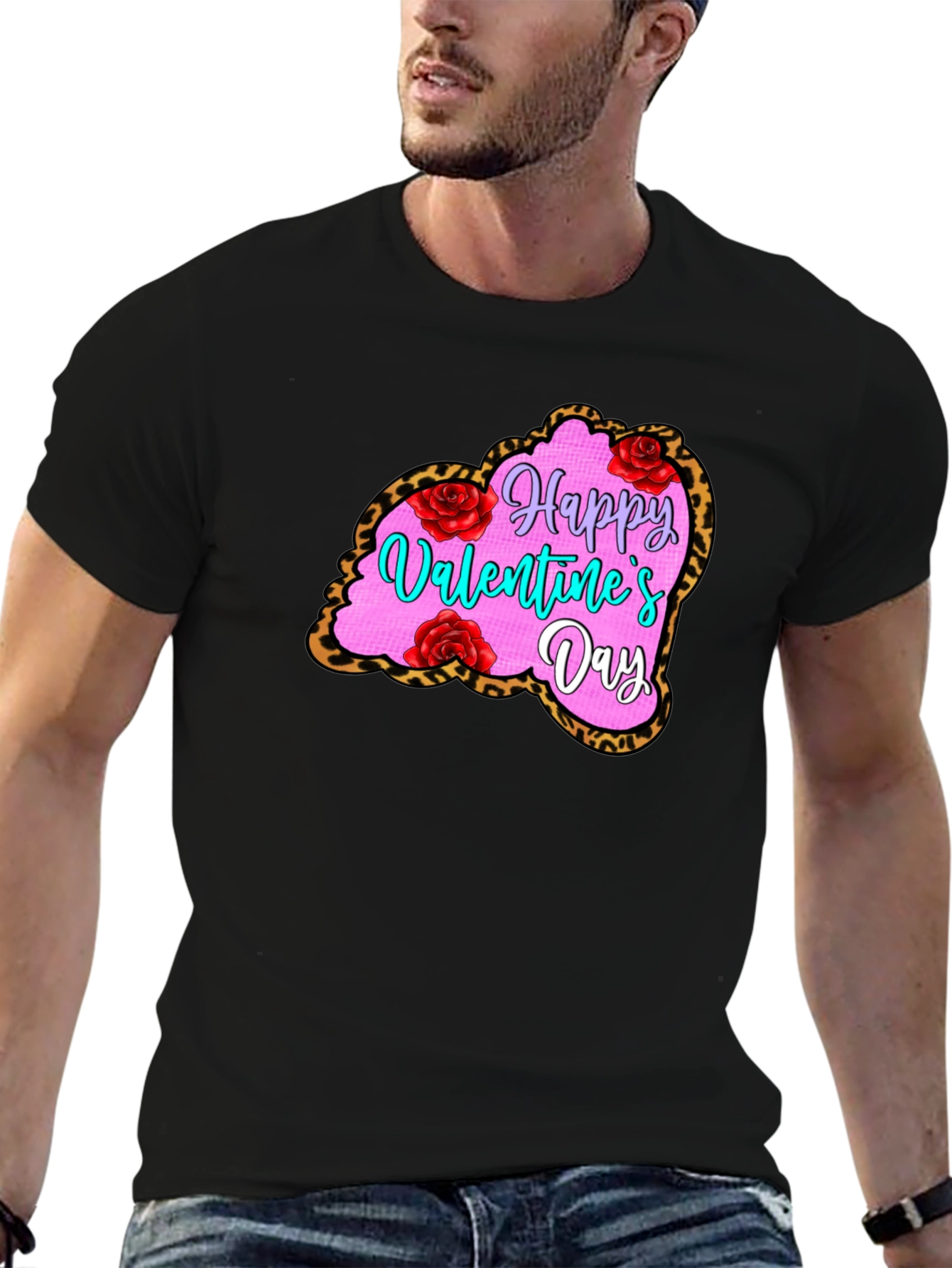 Valentines Day Leopard Heart T-Shirt