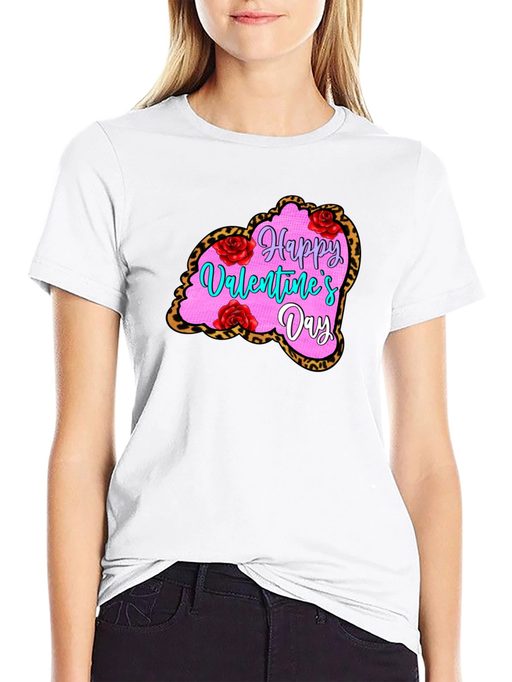 Valentines Day Leopard Heart T-Shirt
