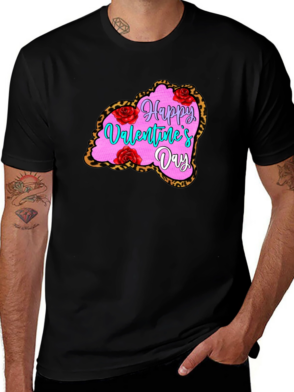 Valentines Day Leopard Heart T-Shirt