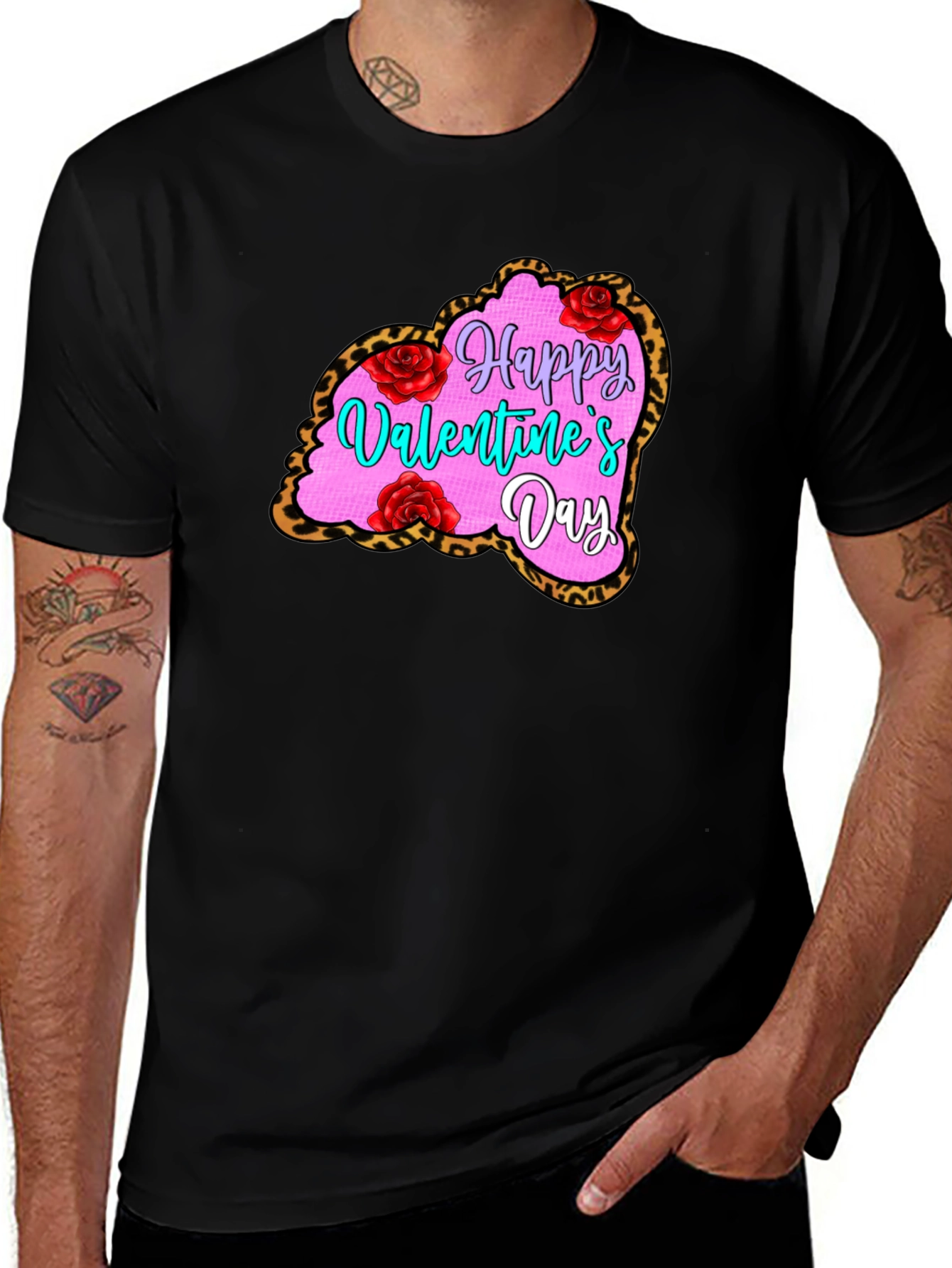 Valentines Day Leopard Heart T-Shirt