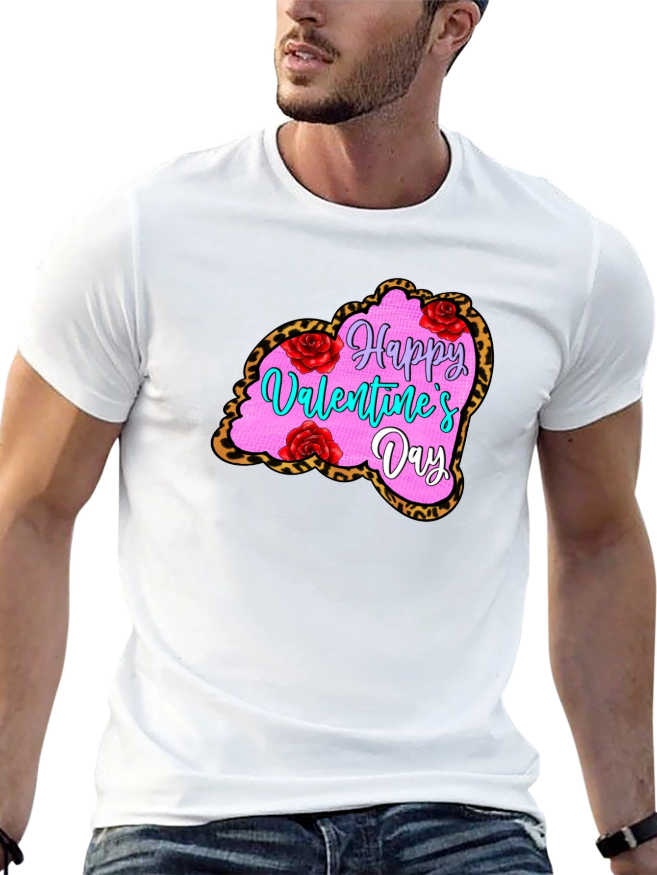 Valentines Day Leopard Heart T-Shirt