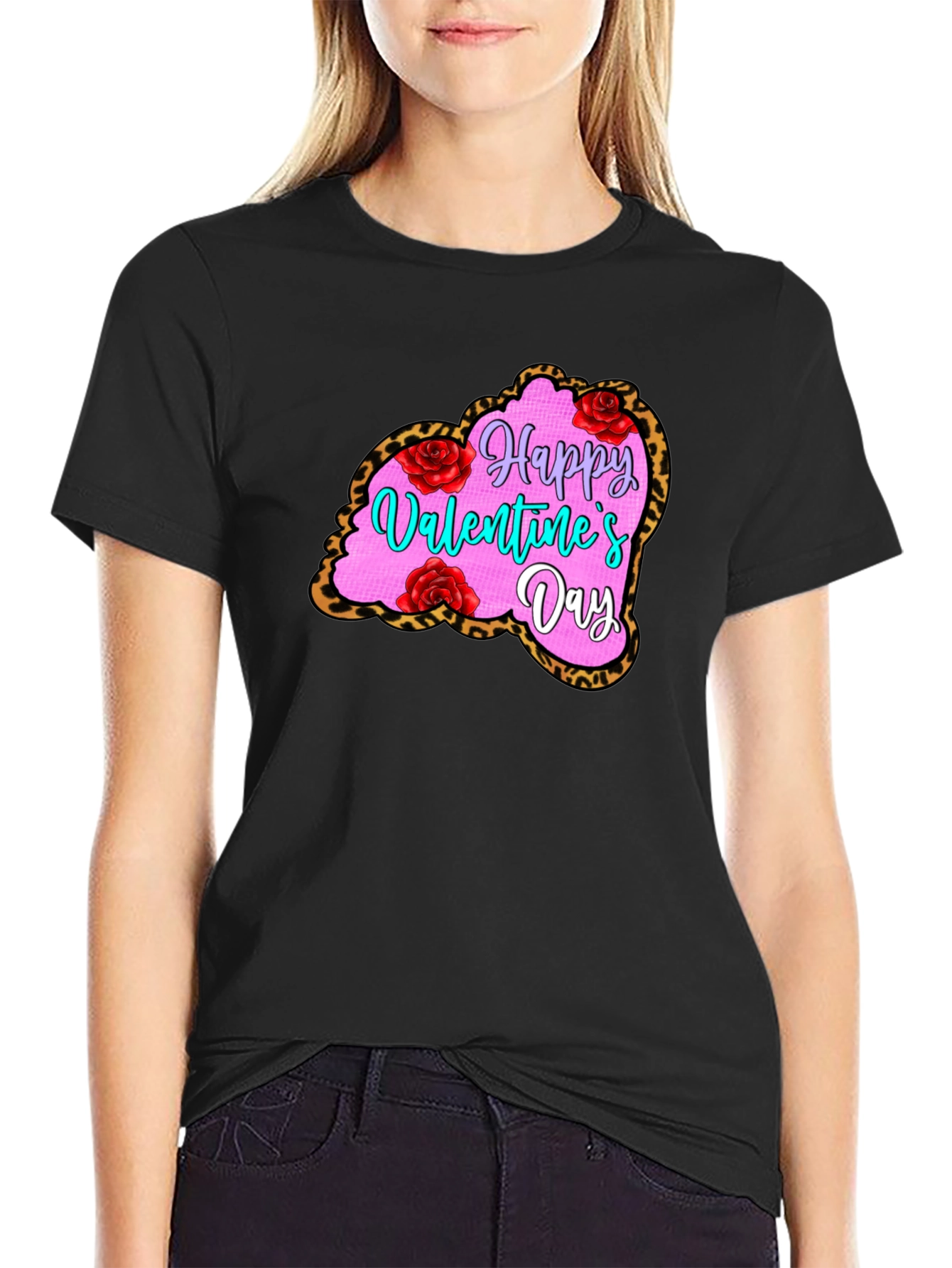 Valentines Day Leopard Heart T-Shirt