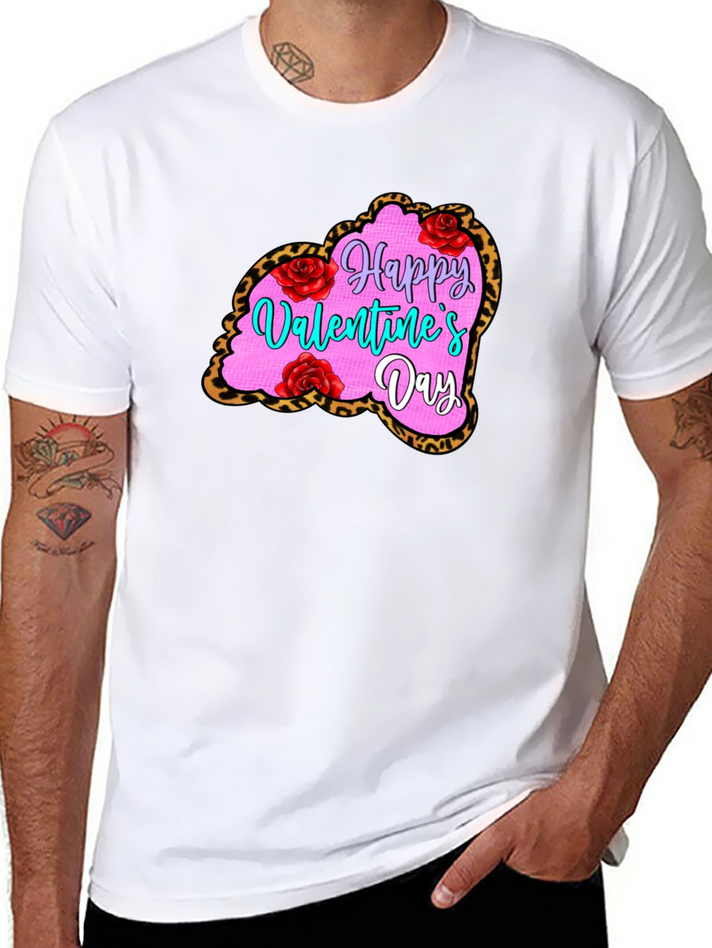 Valentines Day Leopard Heart T-Shirt
