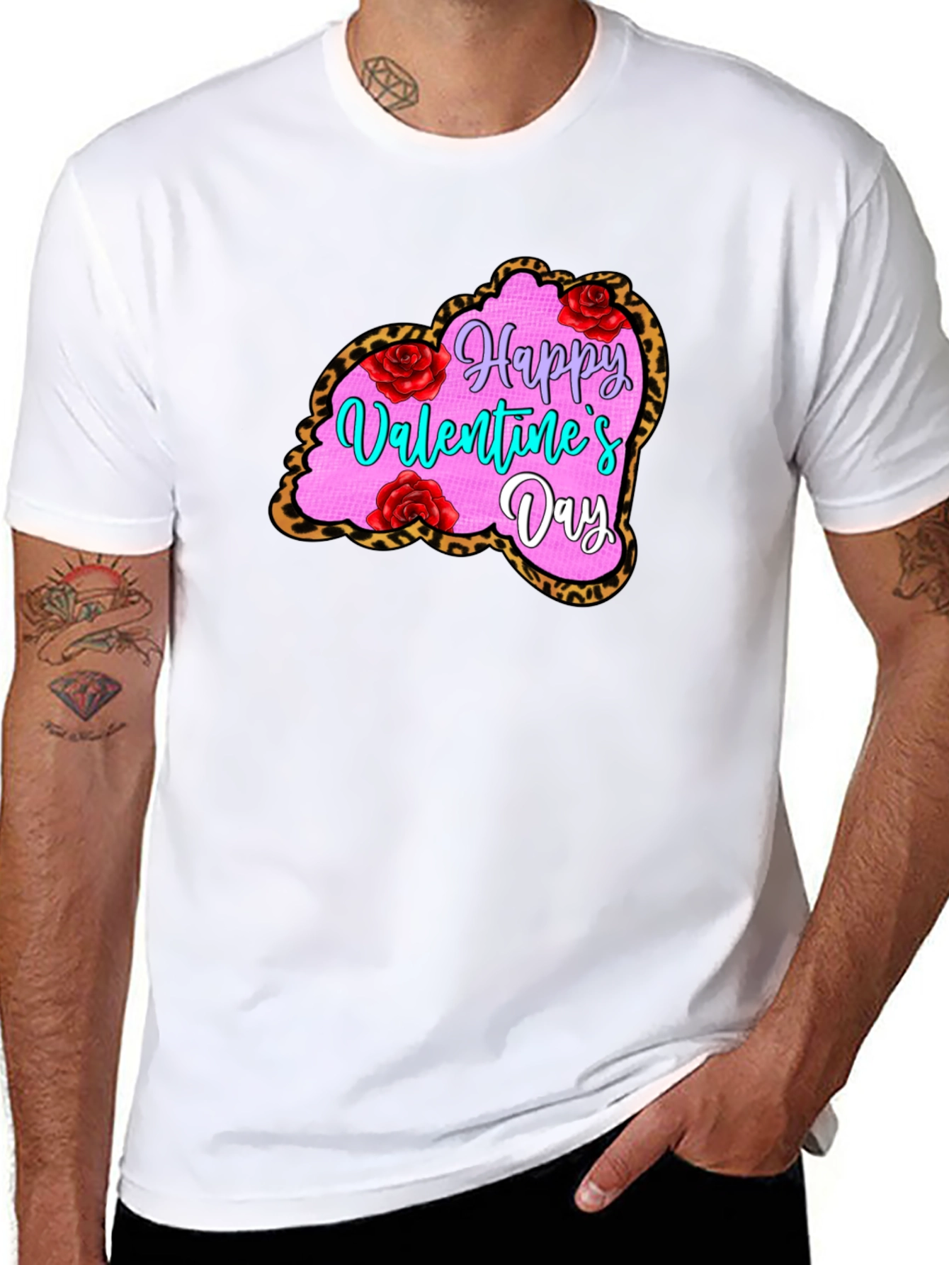 Valentines Day Leopard Heart T-Shirt