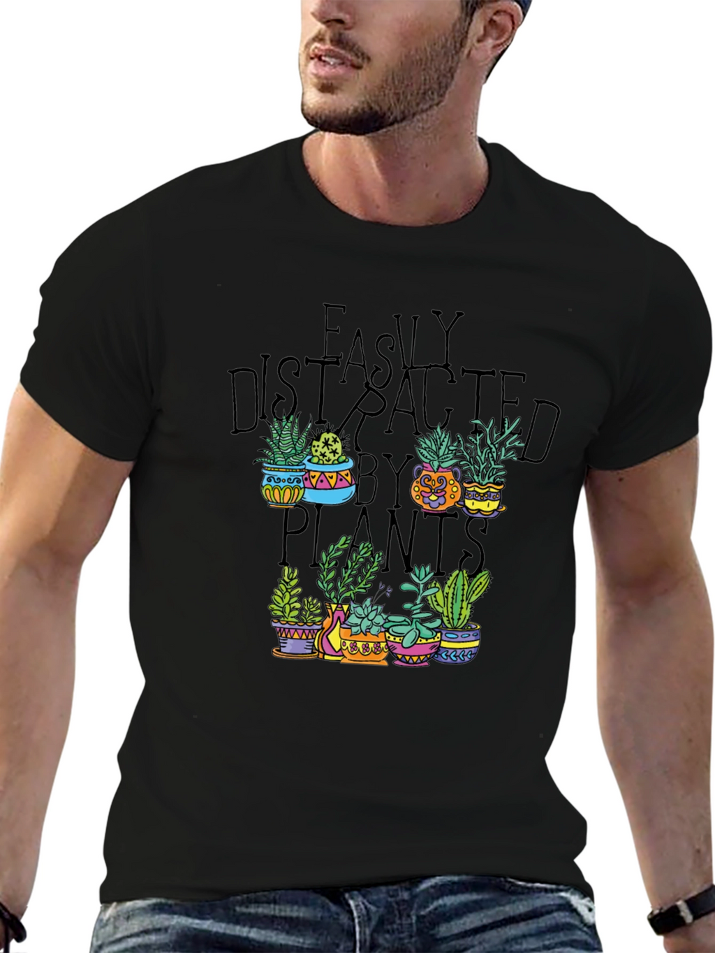 Easily Distracted By Plants Graphic T-Shirt