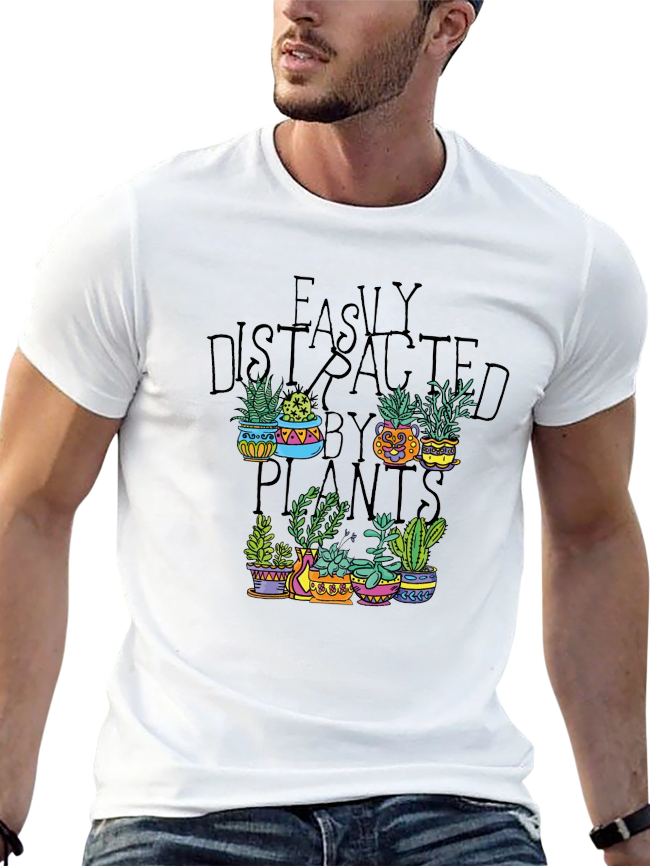 Easily Distracted By Plants Graphic T-Shirt