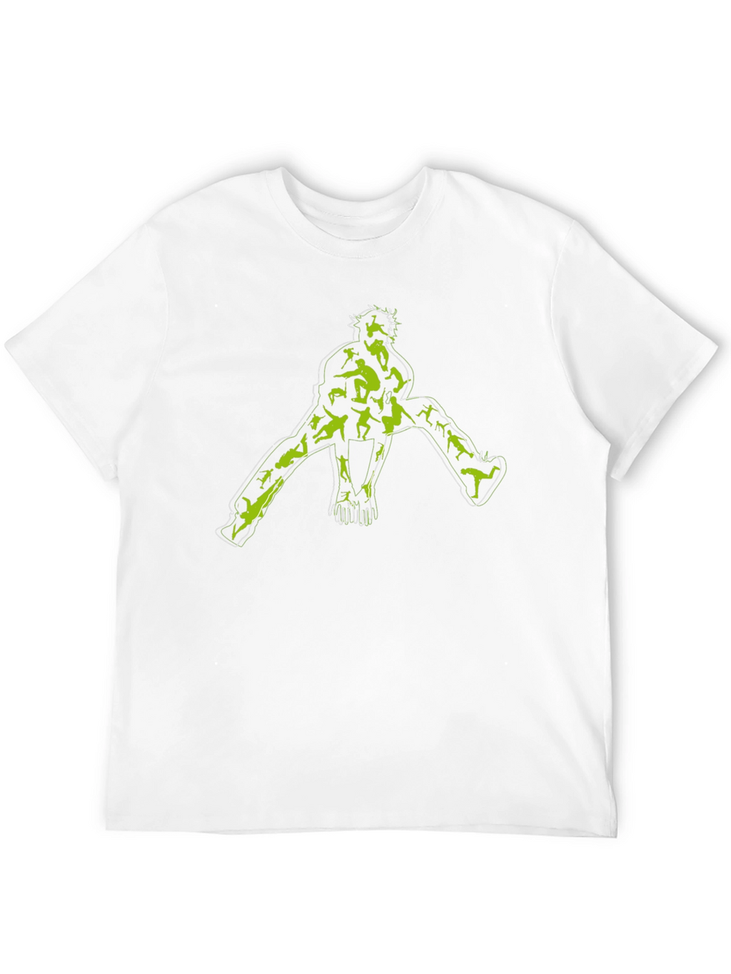 Unique Graphic Tee - Black with Green Skateboarder Print