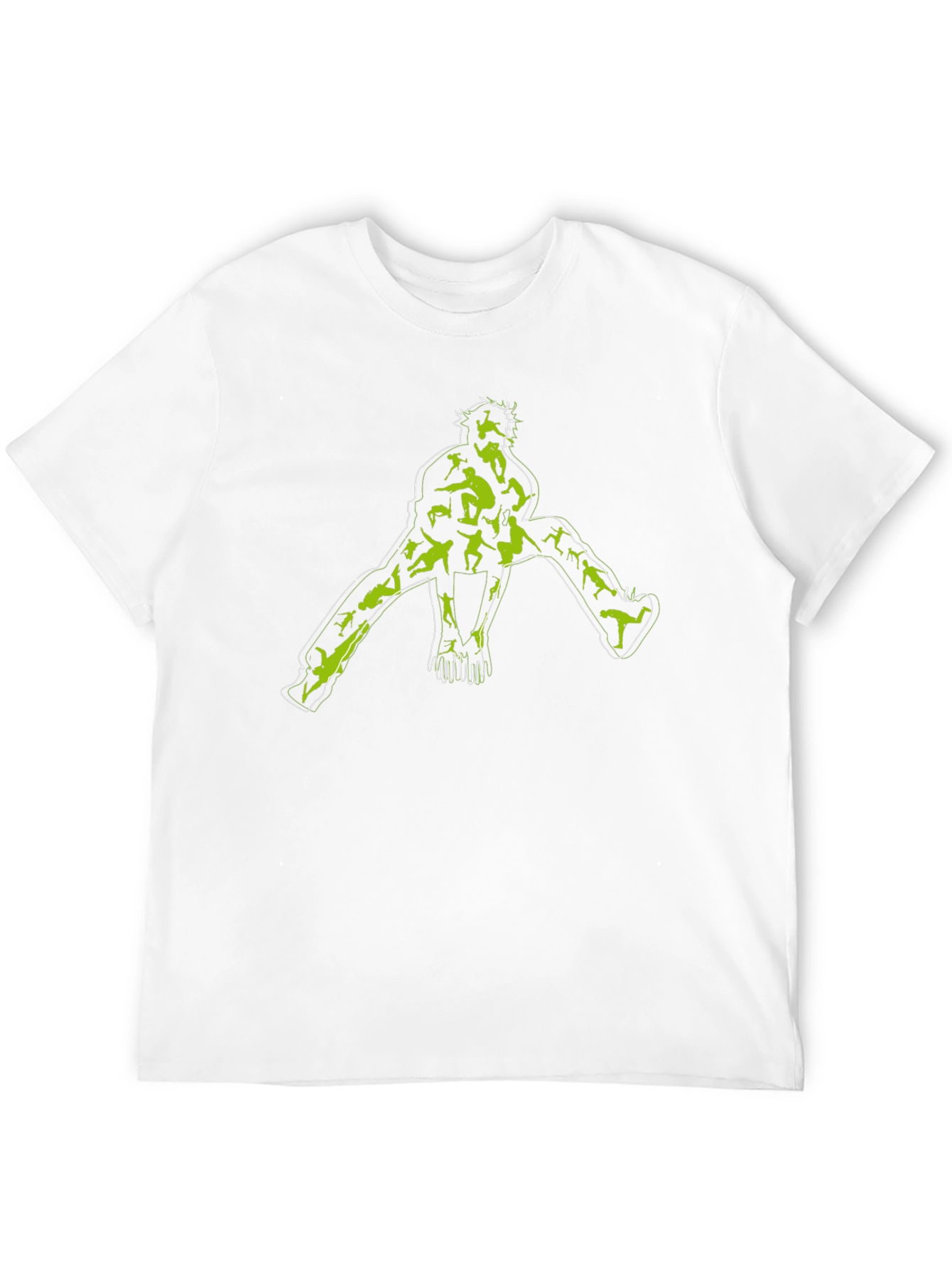 Unique Graphic Tee - Black with Green Skateboarder Print