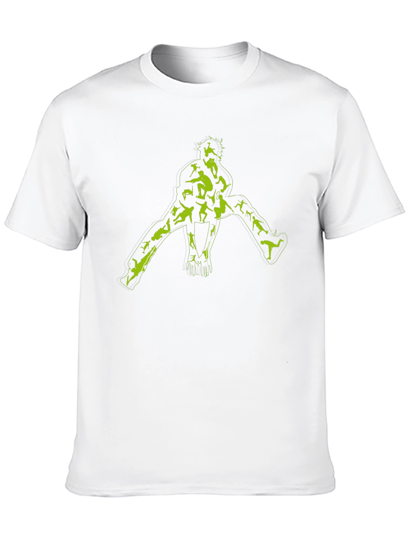 Unique Graphic Tee - Black with Green Skateboarder Print