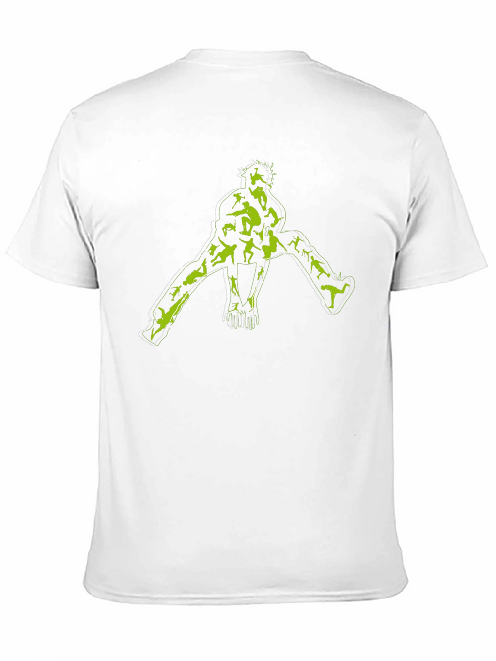 Unique Graphic Tee - Black with Green Skateboarder Print