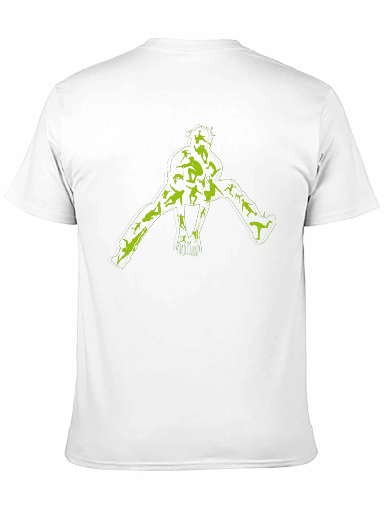 Unique Graphic Tee - Black with Green Skateboarder Print