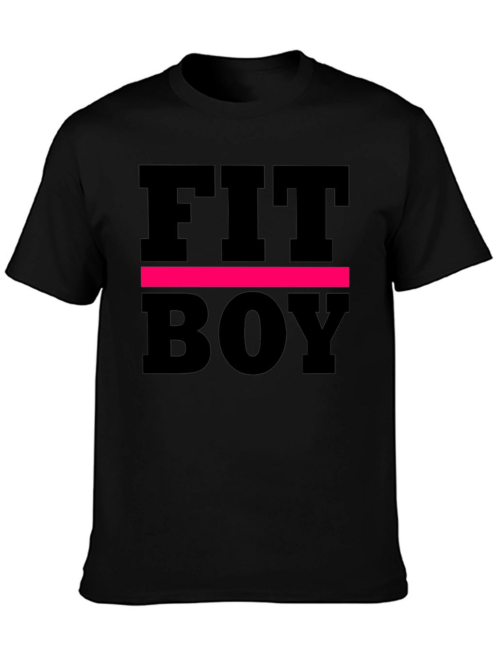 Fit Boy Graphic Tee - Black Cotton T-Shirt