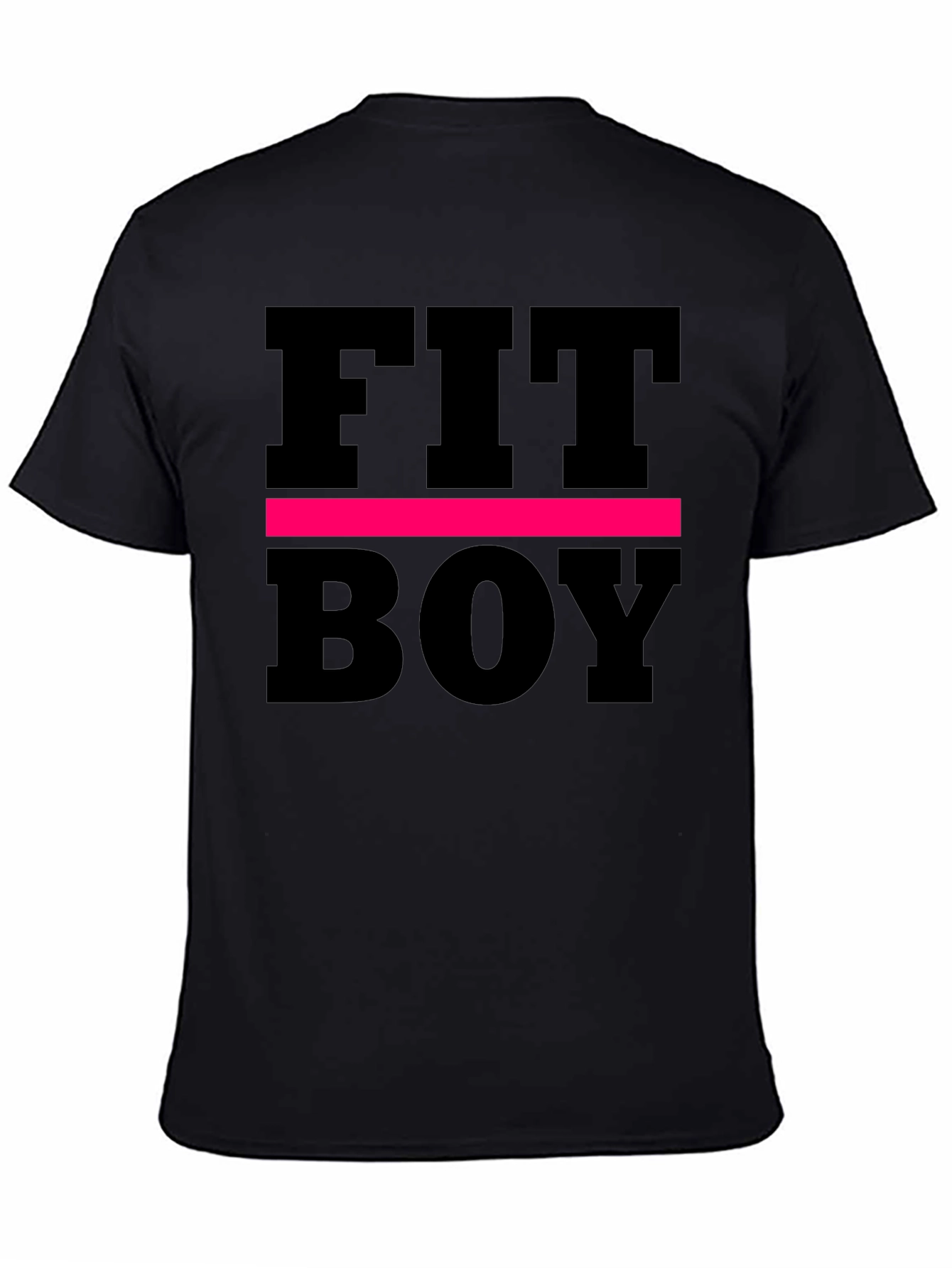 Fit Boy Graphic Tee - Black Cotton T-Shirt