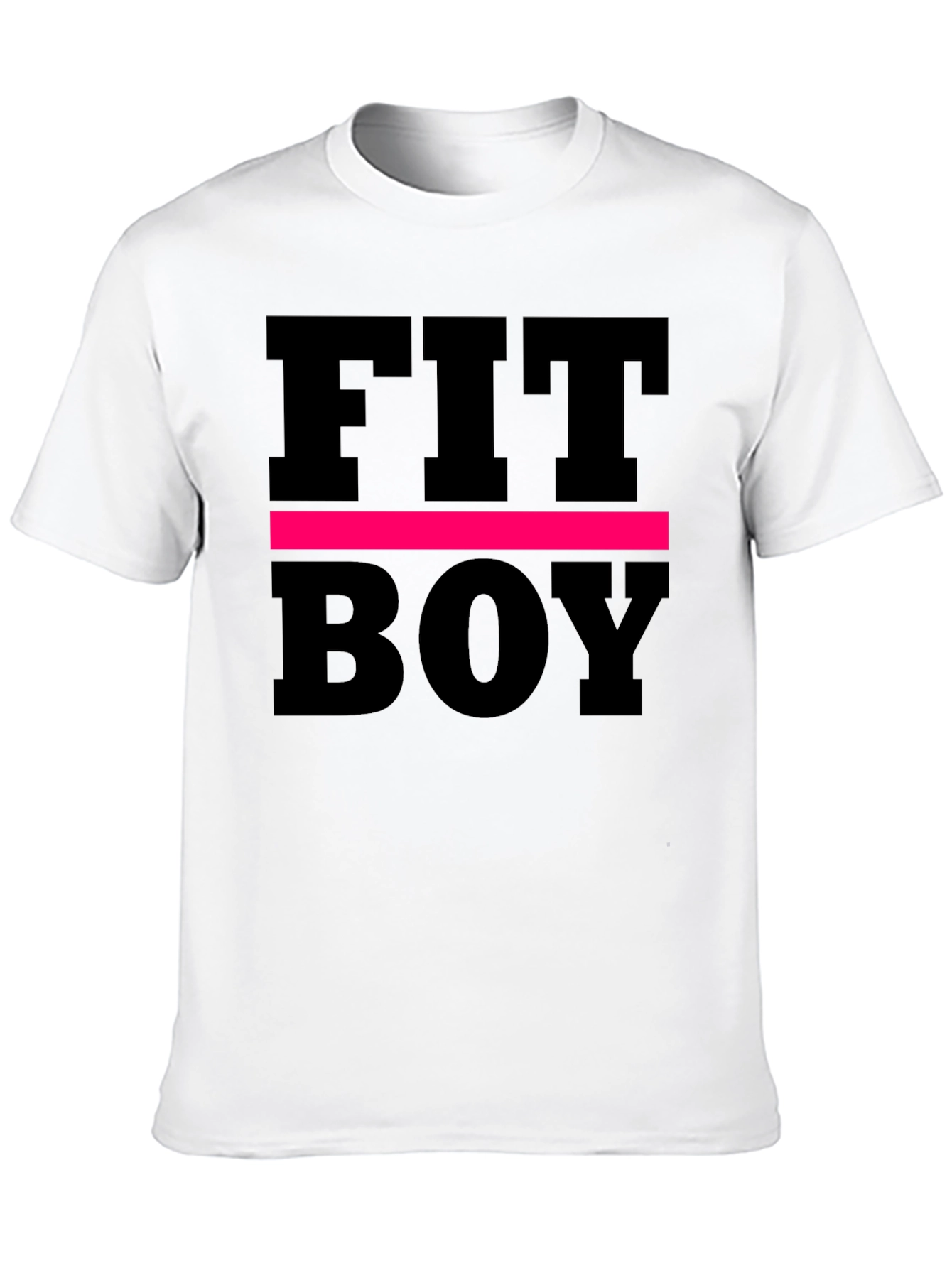 Fit Boy Graphic Tee - Black Cotton T-Shirt