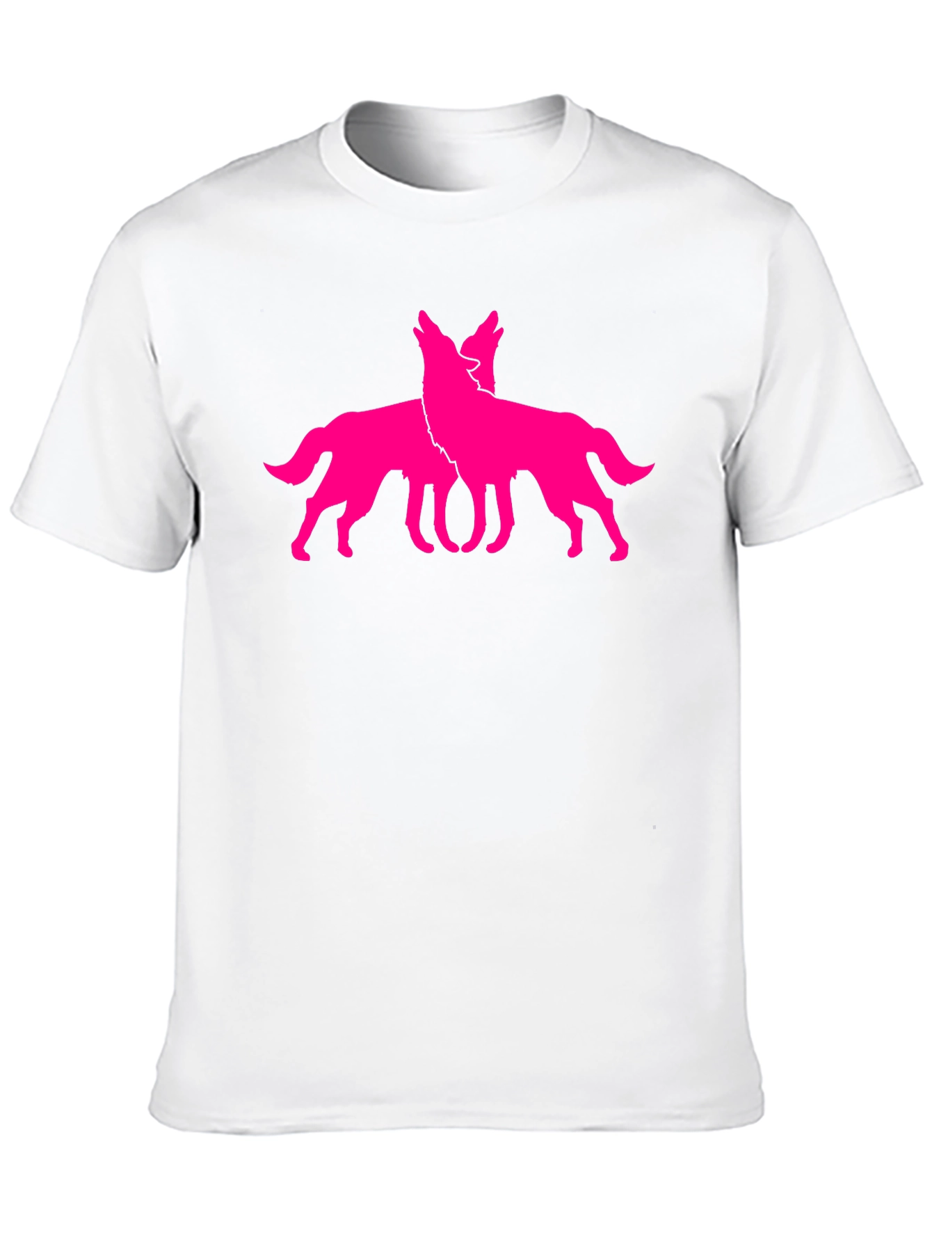 Black Tee with Pink Wolf Graphic