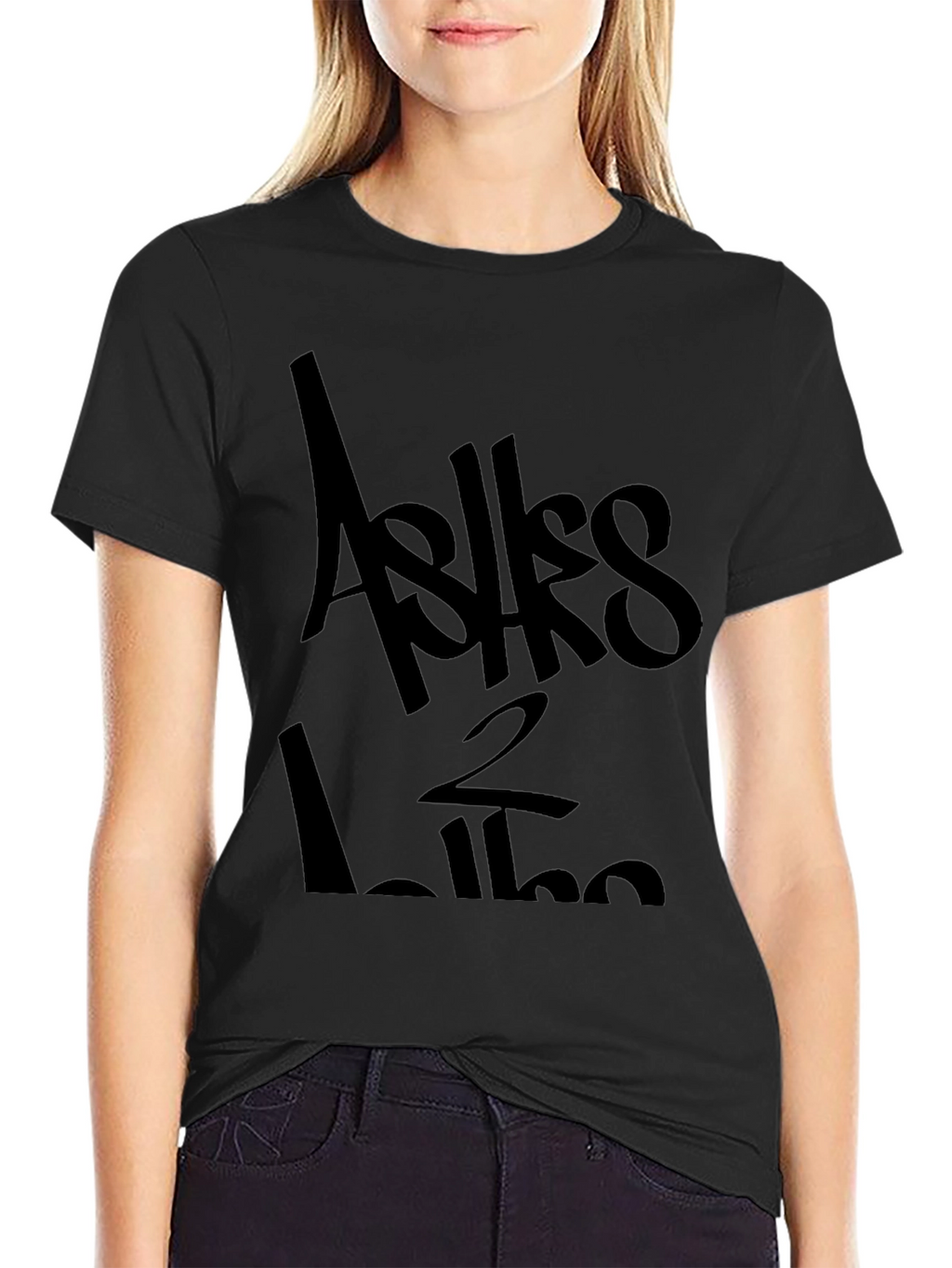 Asks 2 Like Black Graphic Tee