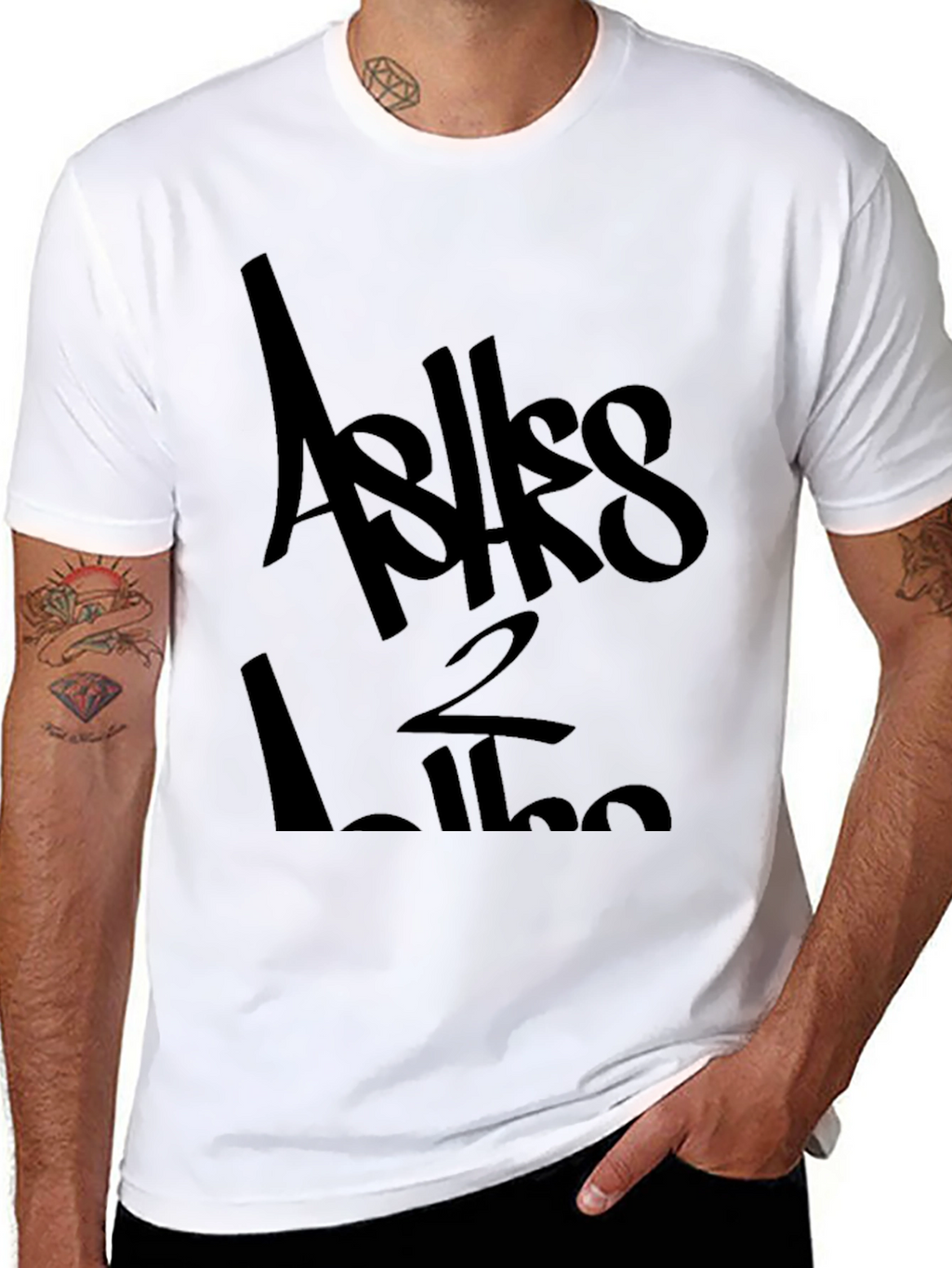 Asks 2 Like Black Graphic Tee