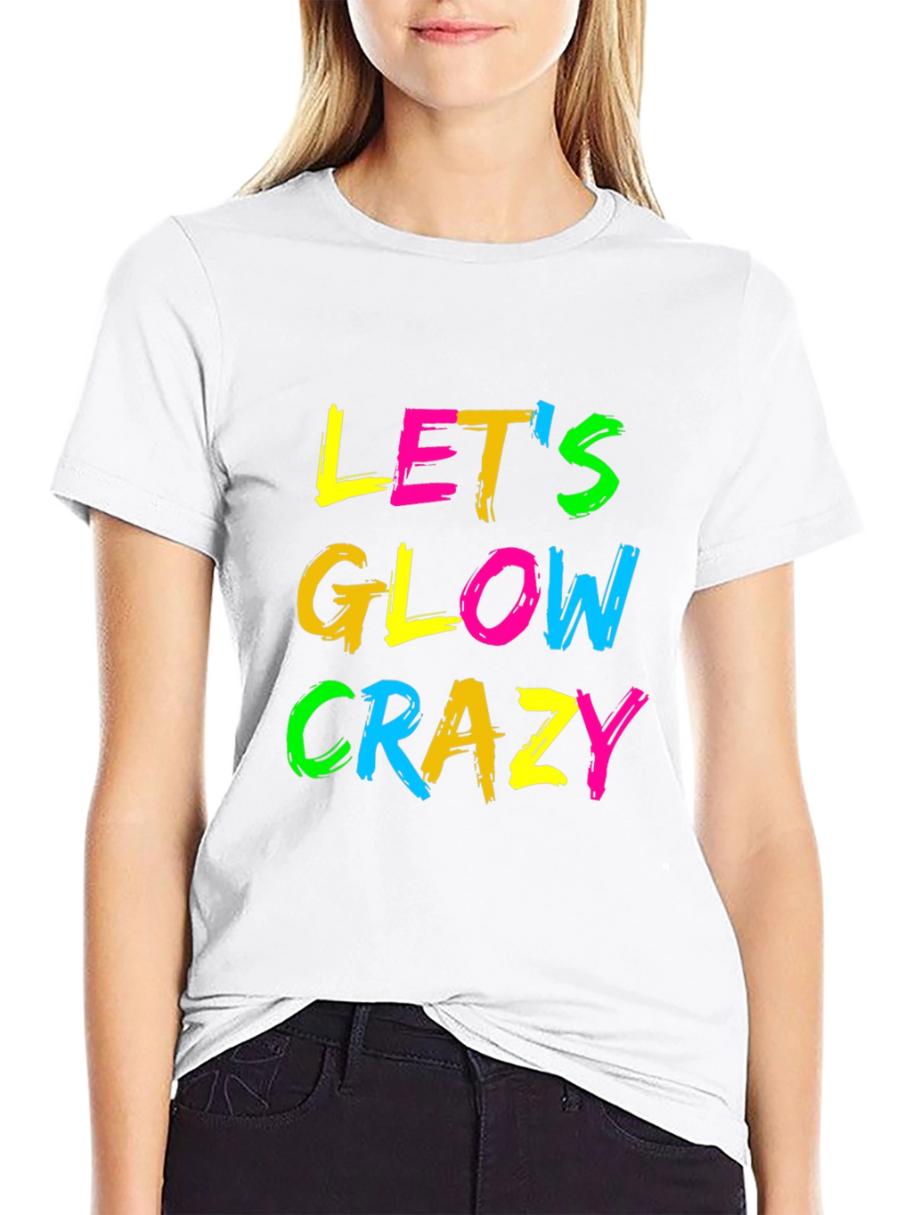 Lets Glow Crazy Black Graphic Tee
